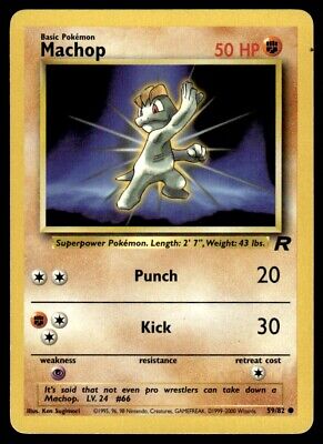 Pokemon TCG Team Rocket Machop 2000 Basic Common #59 Lightly Played Card