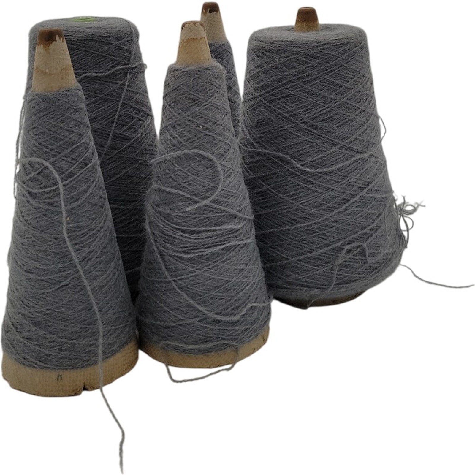 Vintage Templon Flannel Heather Gray Wool Blend 2/24 Cone Yarn Lot of 5