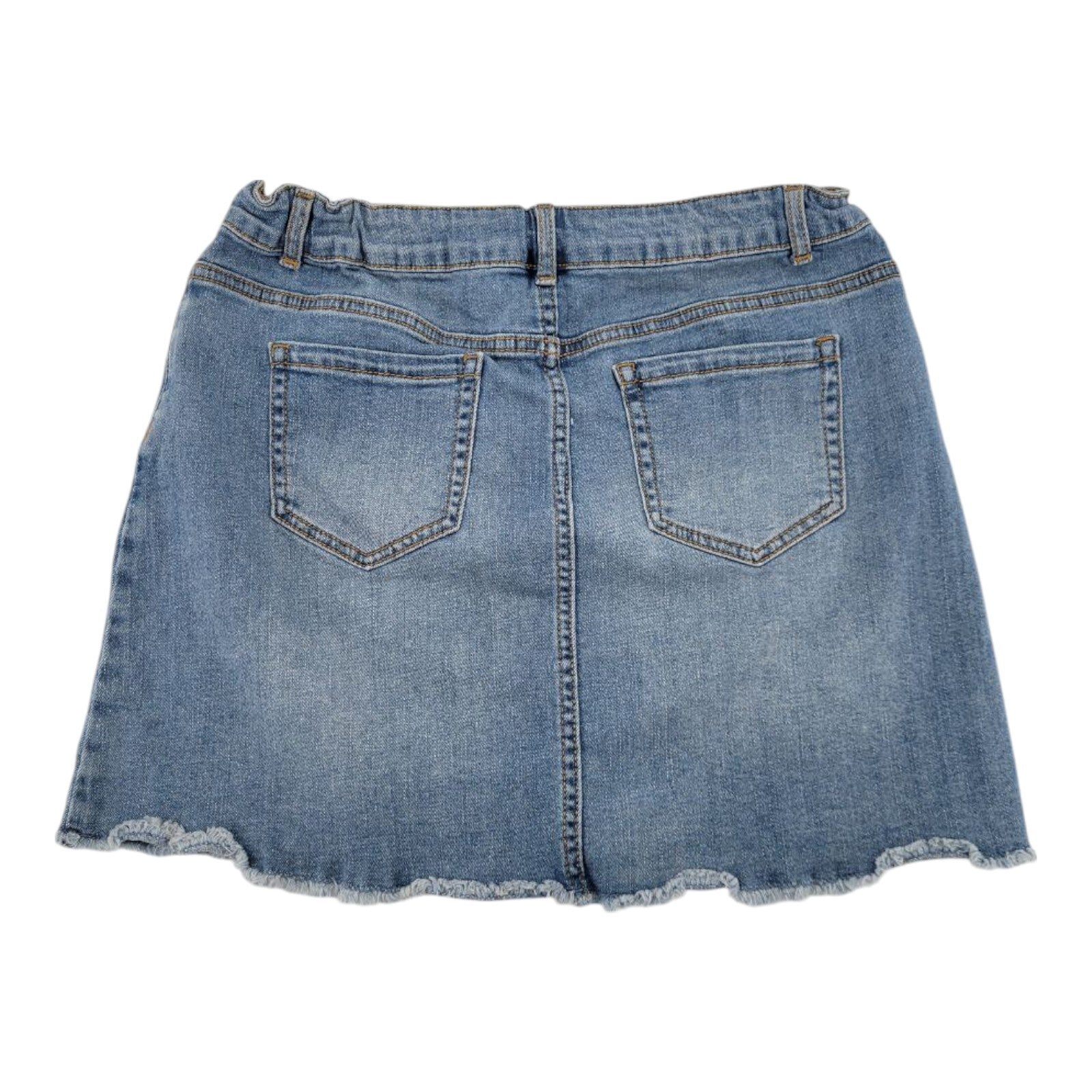 Wonder Nation Distressed Denim Skirt Girls Raw Hem Adjustable Waist Size XXL 18