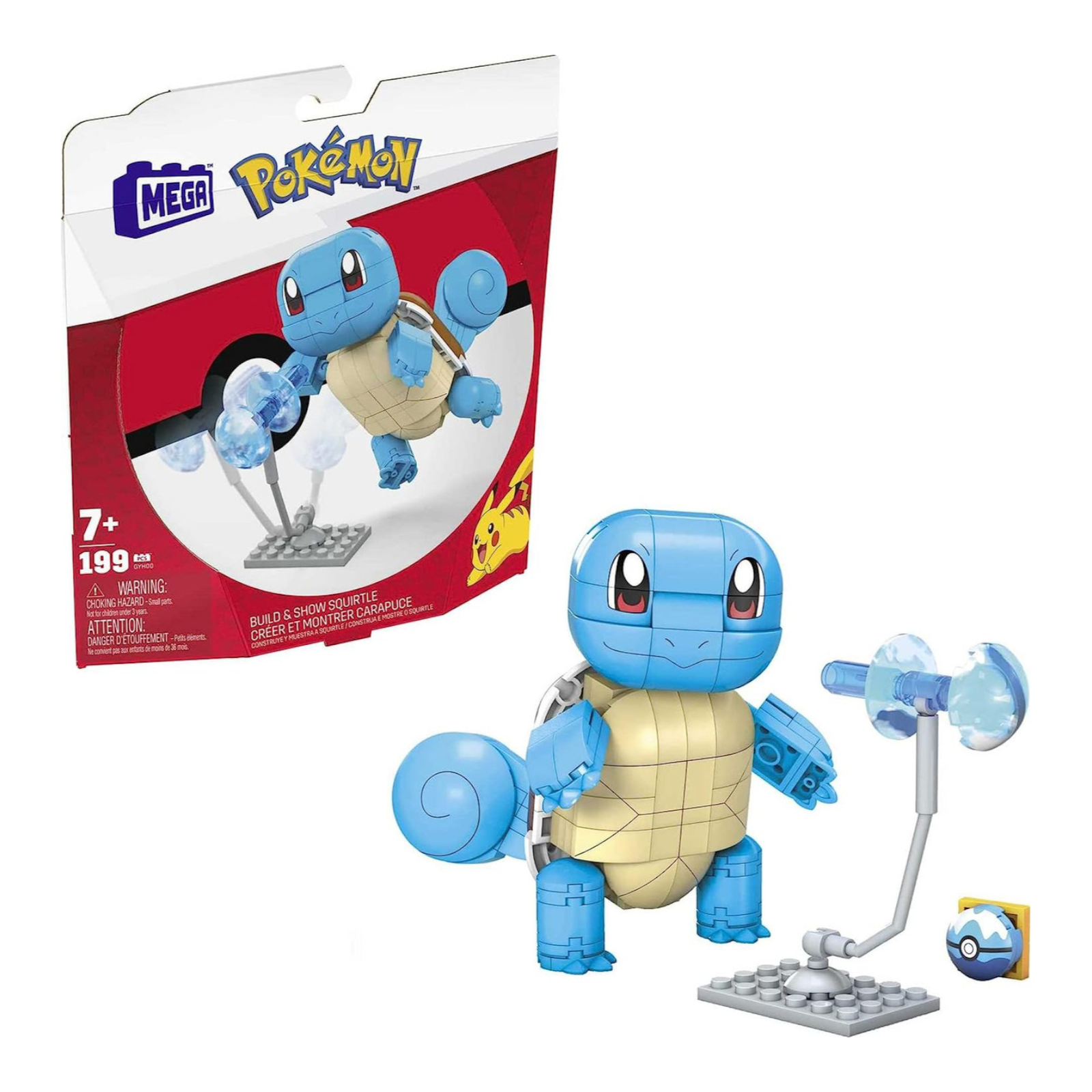 Mattel Mega Construx Pokémon Build & Show Squirtle Building Set 199 Pieces