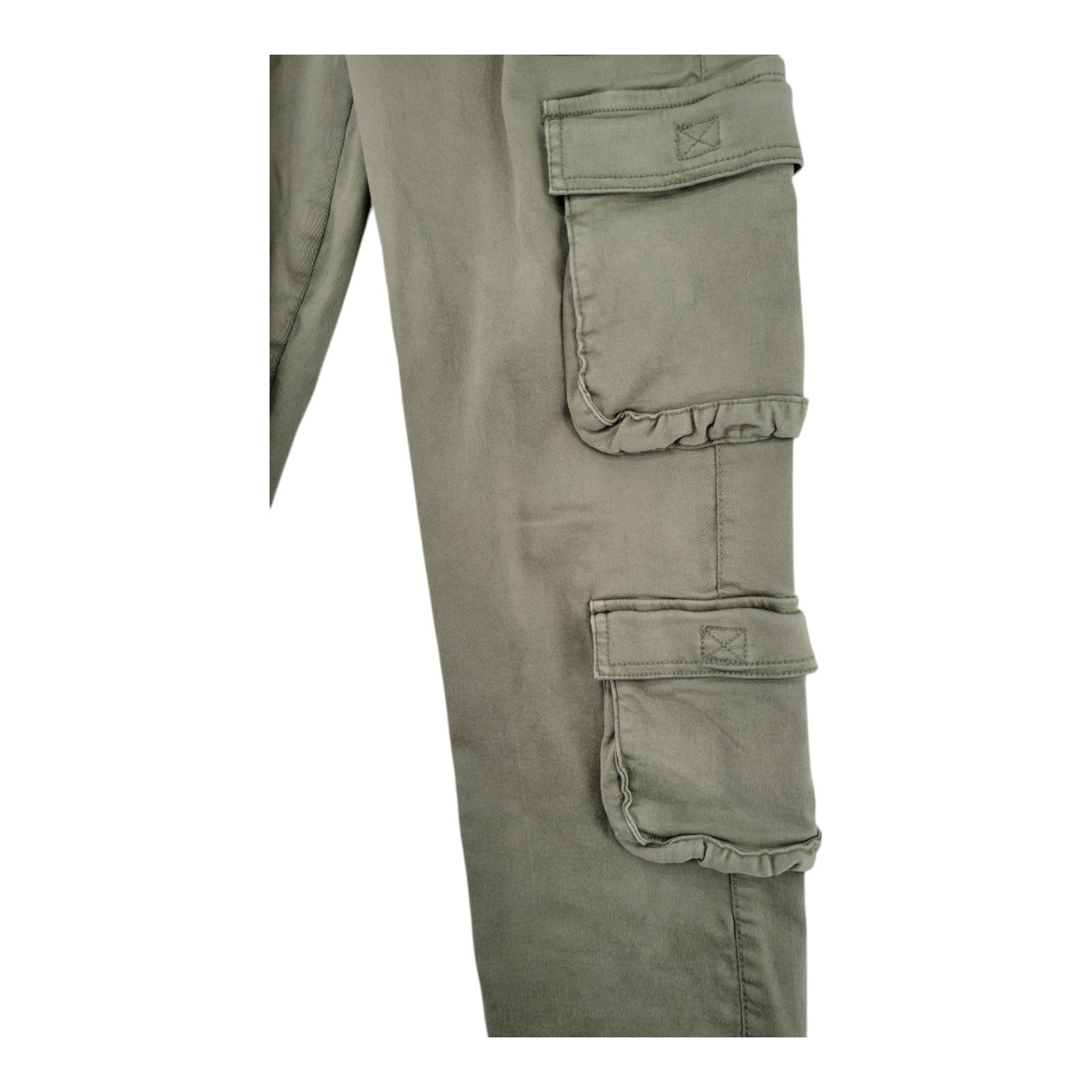 LoveGen Women's Utility Cargo Pants Size 7/29 Multi-Pocket Drawstring Hem