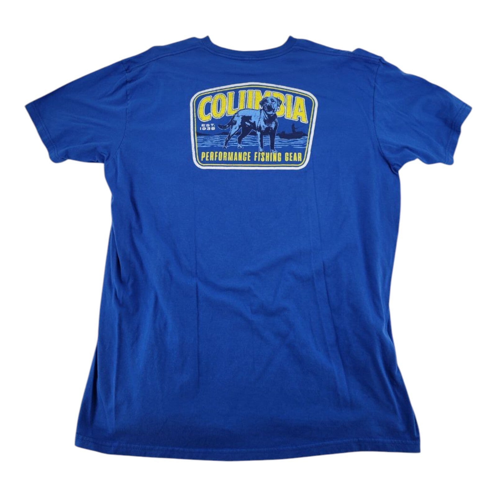 Columbia PFG Dog Performance Fishing Gear Mens Blue Graphic T-Shirt XXL