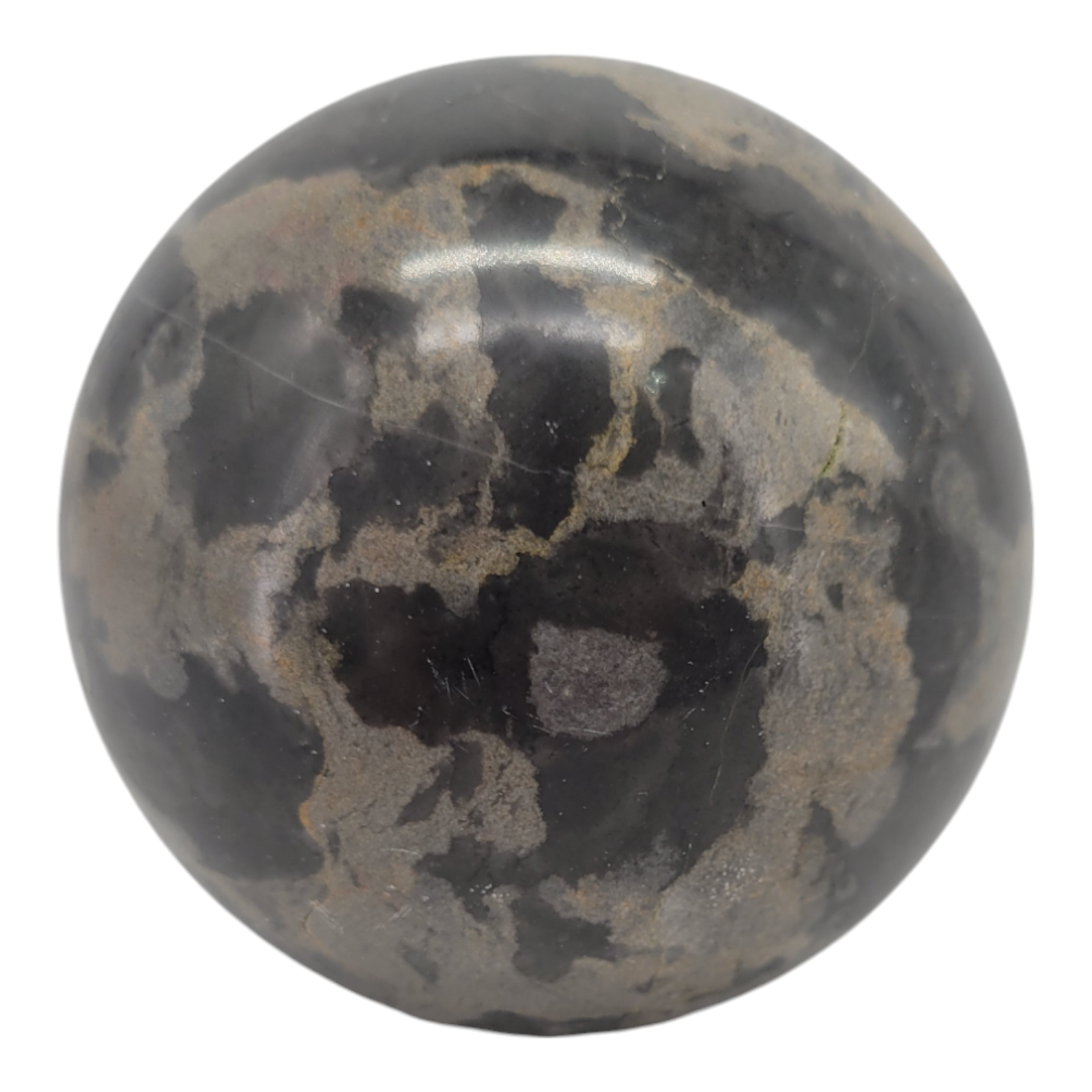 Vintage Stone Sphere Ball Orb 3" Granite Marble Heavy Glossy Polished