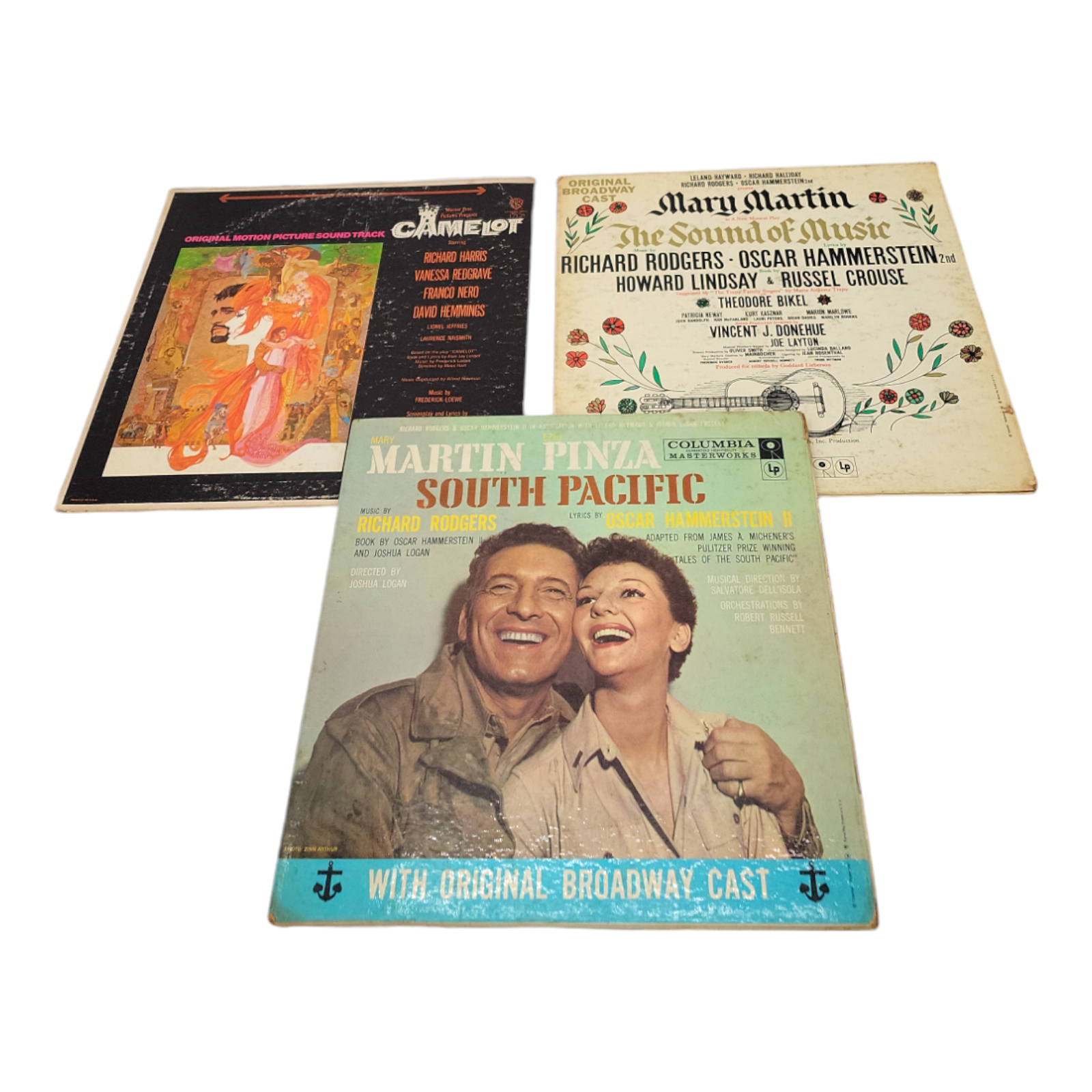 Vintage Show Tunes Camelot Sound of Music South Pacific Vinyl LP 3 Record Bundle