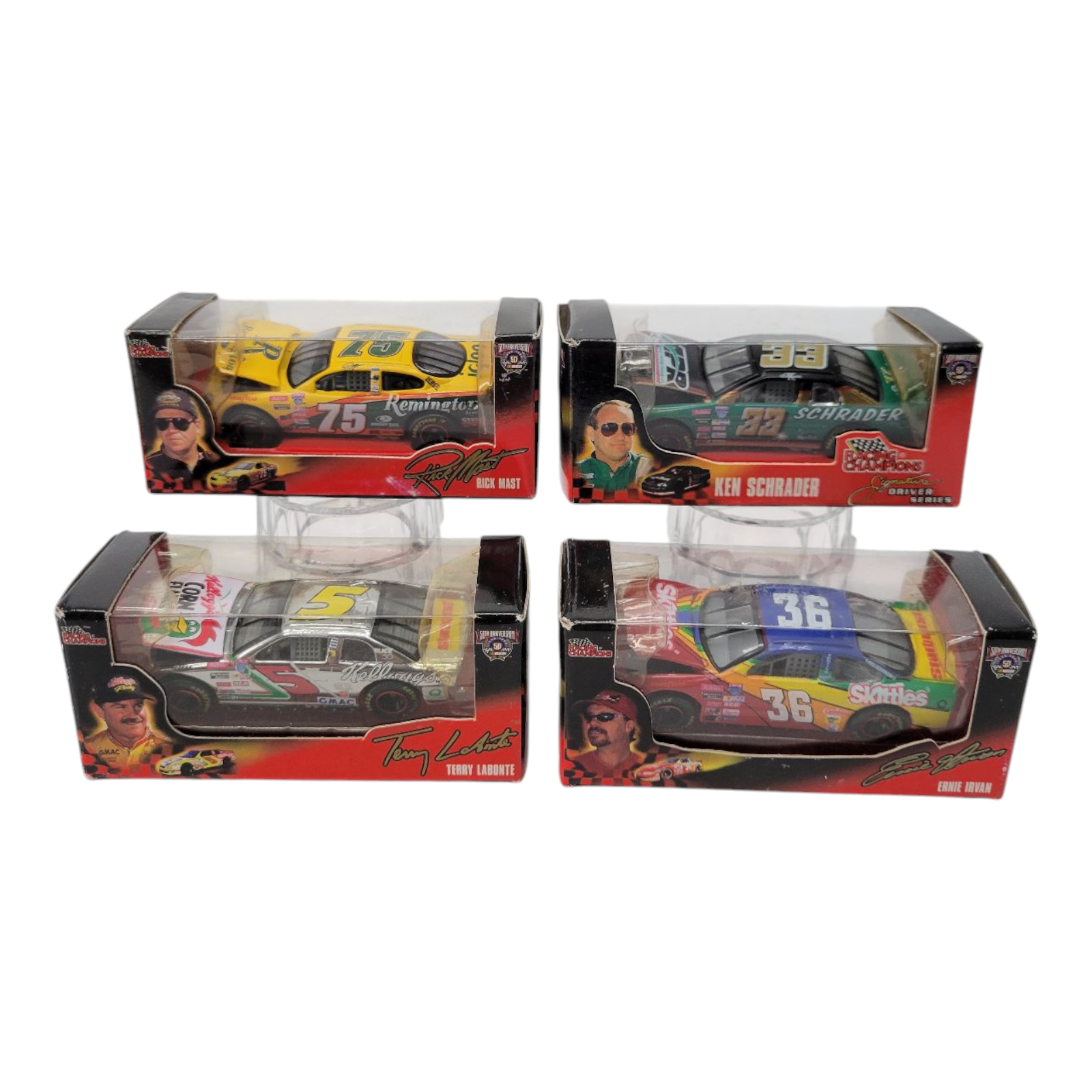 Racing Champions NASCAR 1:64 Diecast Cars Set of 4 Irvan Mast Schrader Labonte