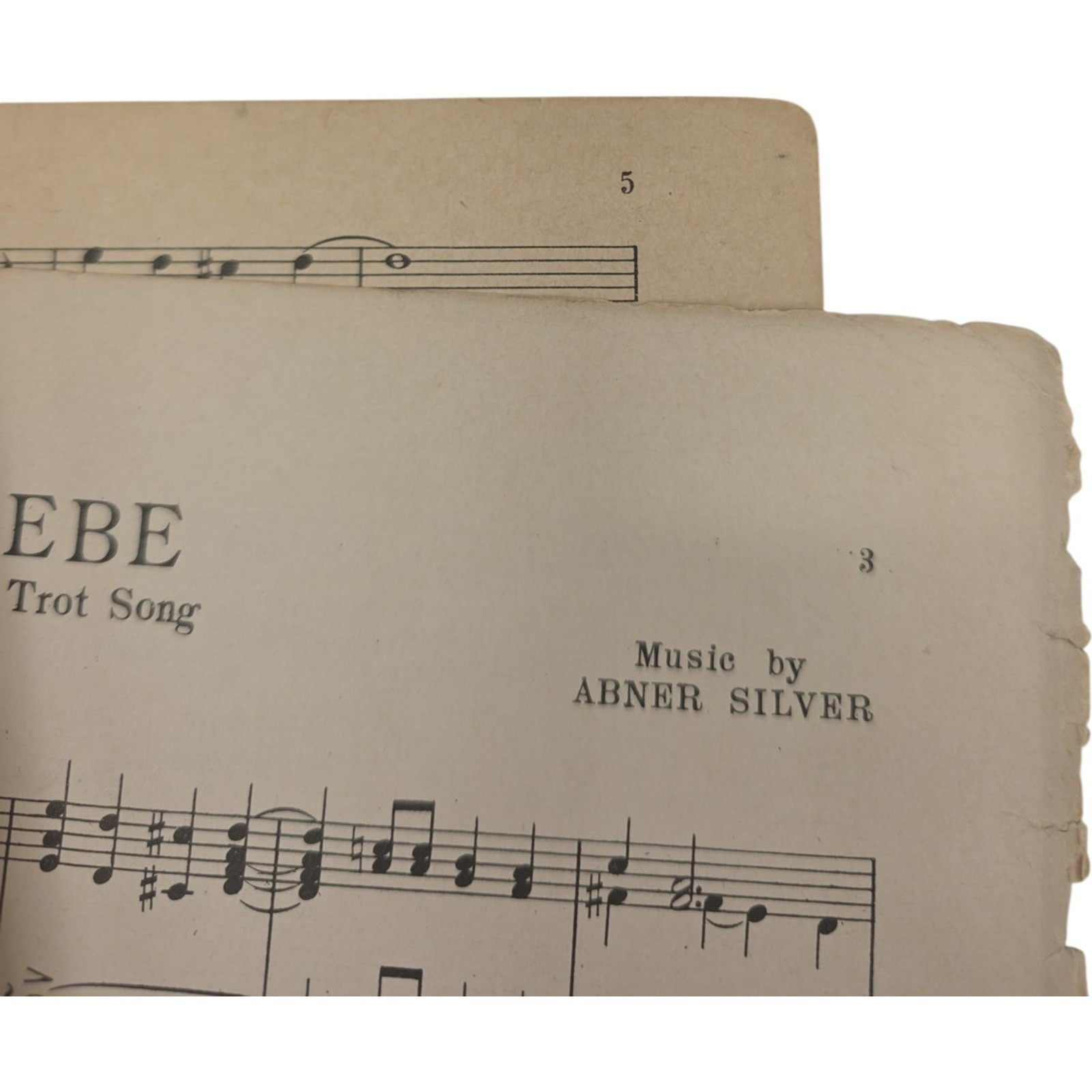 Bebe Novelty Fox Trot Song by Sam Coslow and Abner Silver 1923 Sheet Music