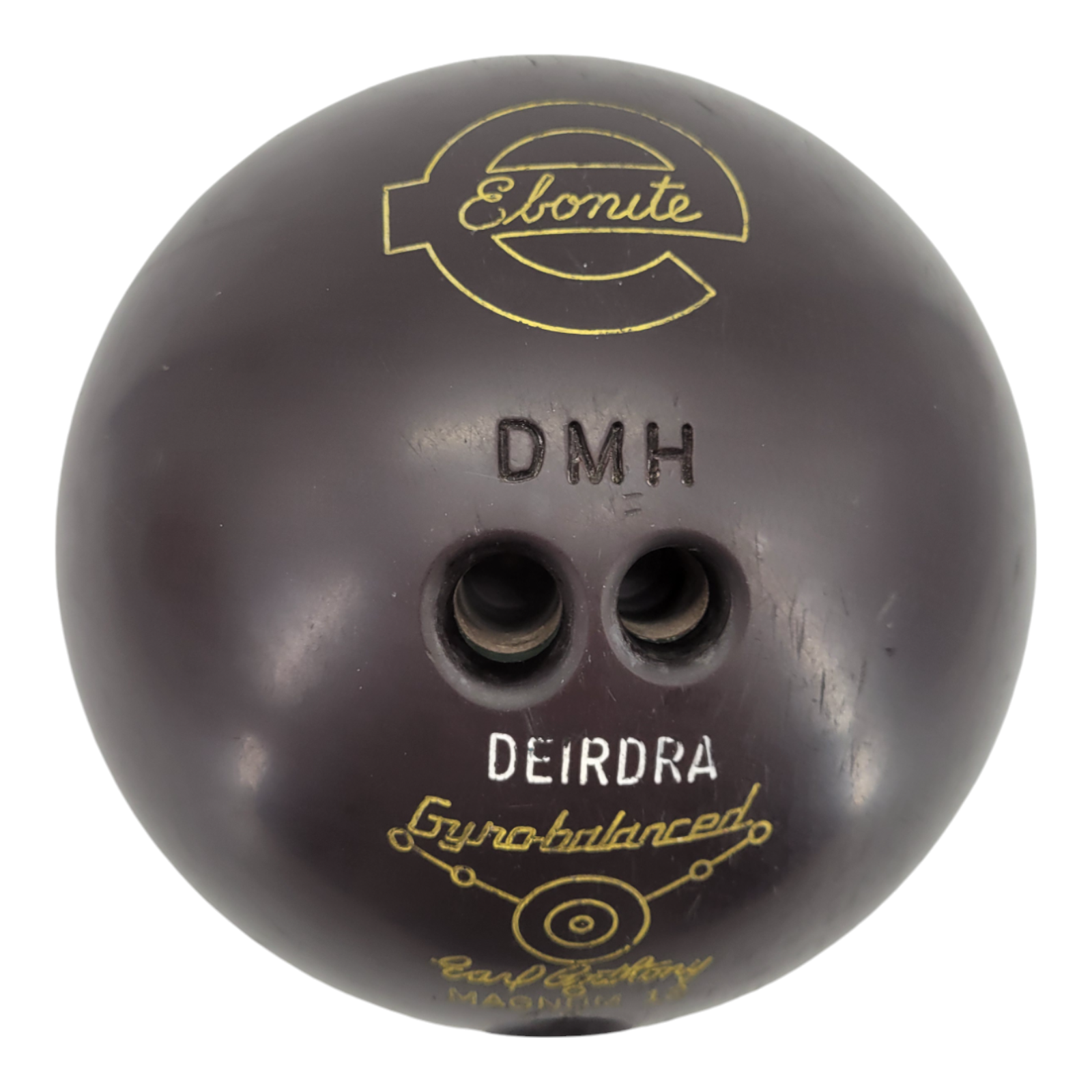 Vintage Ebonite Gyro Balanced Earl Anthony Magnum 12 13lbs Bowling Ball Drilled