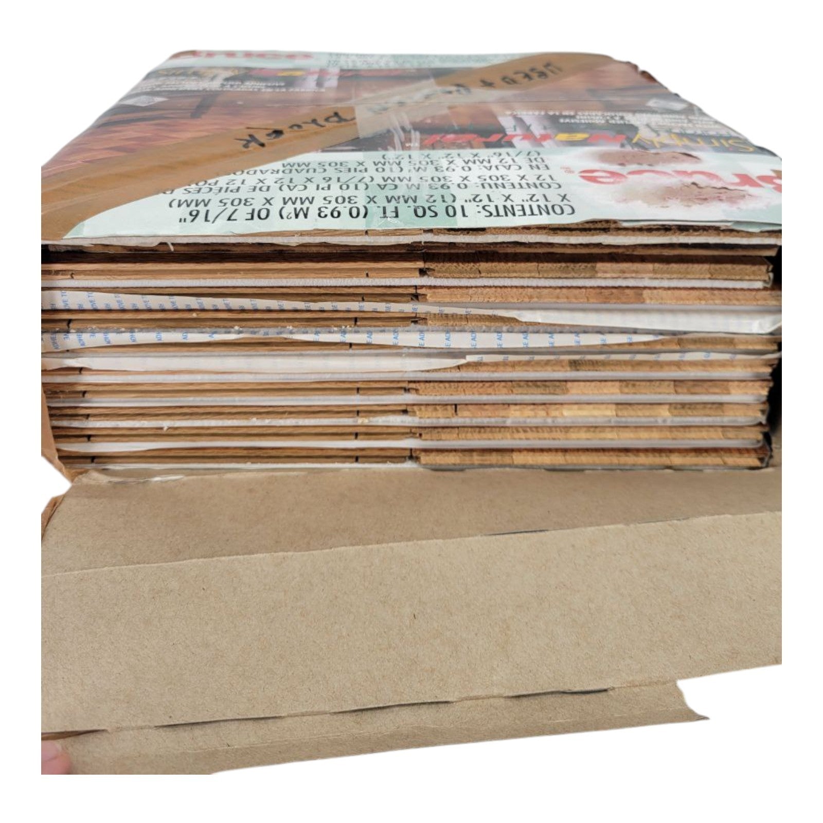 Bruce Simply Natural Chestnut Parquet Flooring 10sq ft Peel & Stick 7/16 12x12