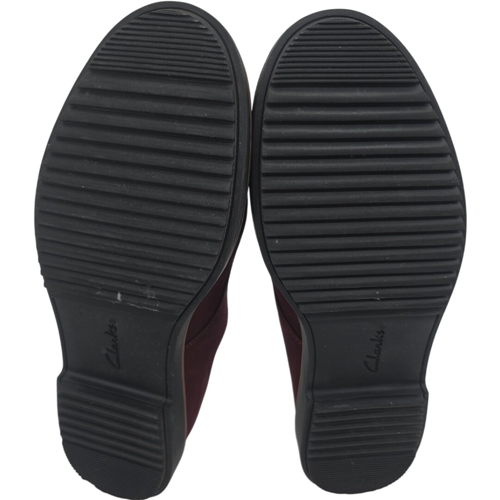 Clarks Collection Women’s Maroon Suede Lace-Up Oxford Shoes Size 8M Cushion Soft