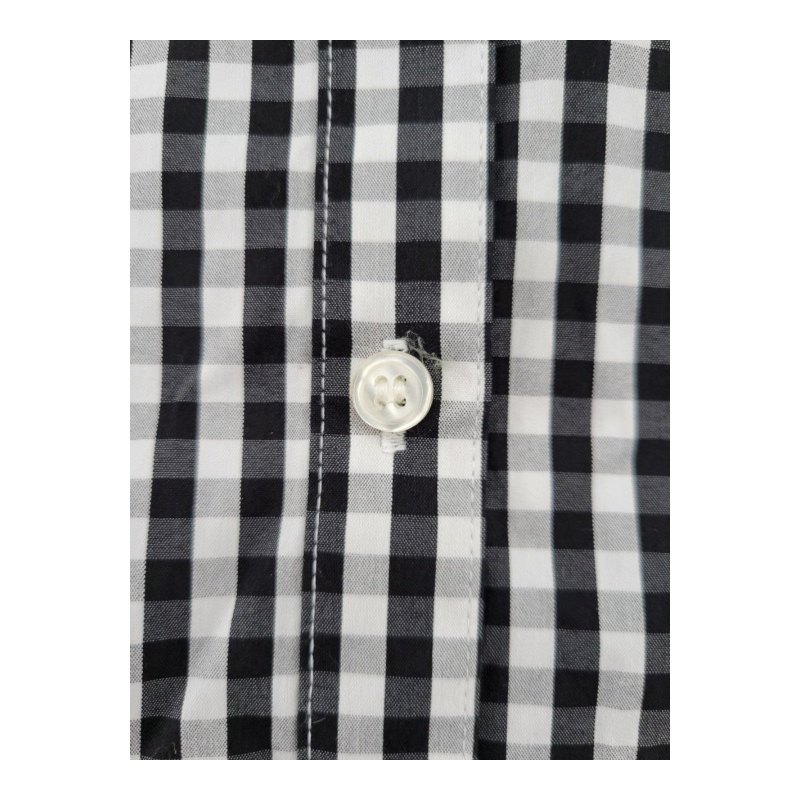 Charter Club Woman Gingham Cold Shoulder Top Black White Button Front 18W