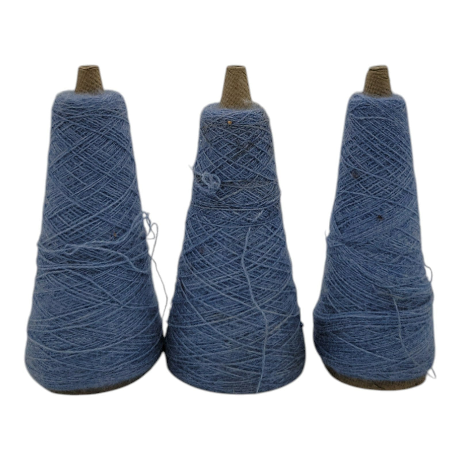 Vintage National Spinning Co. Orlon Acrylic Yarn Cone 2/24 Royal Blue Lot of 3