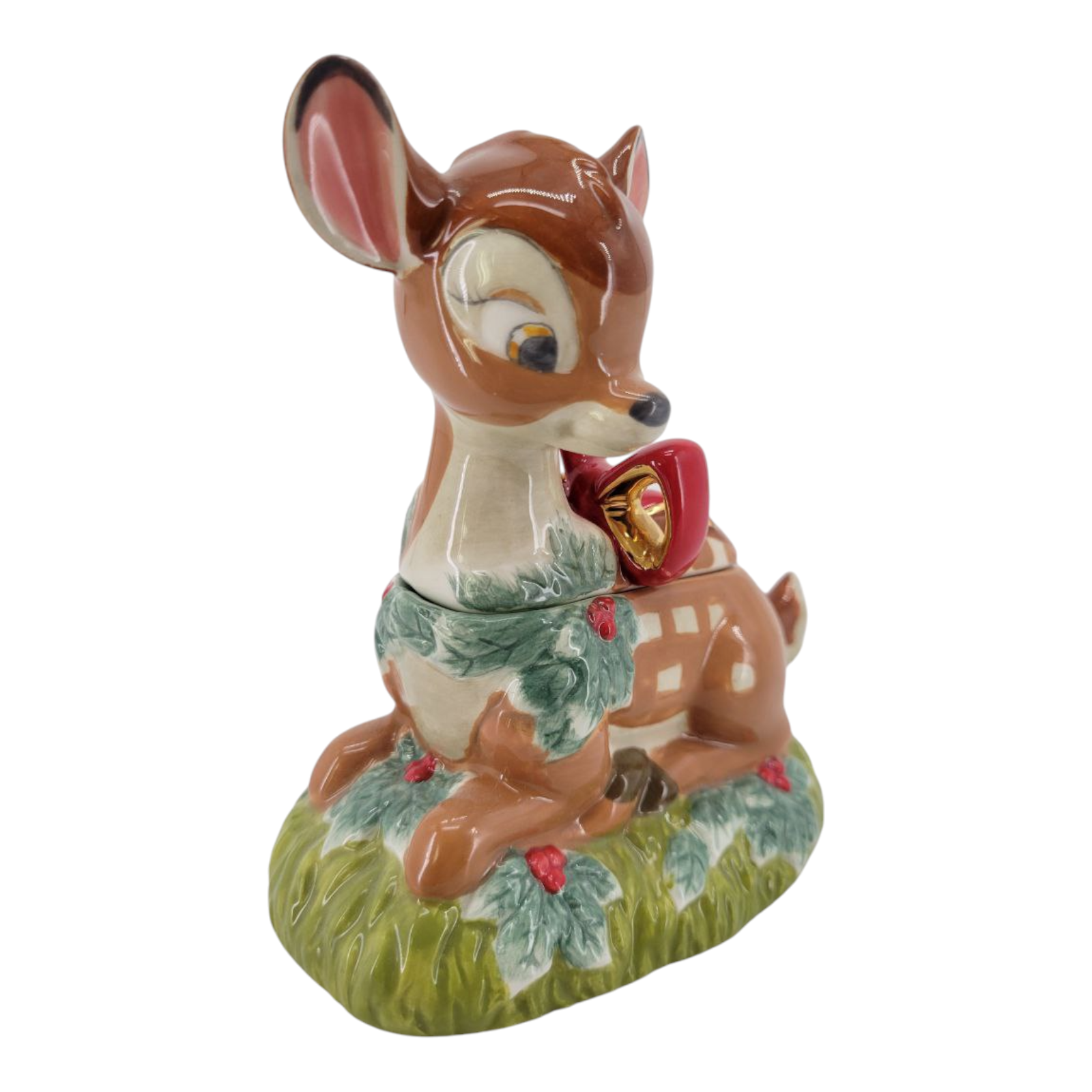 Disney Bambi Ceramic Christmas Sugar Bowl Holiday Decor