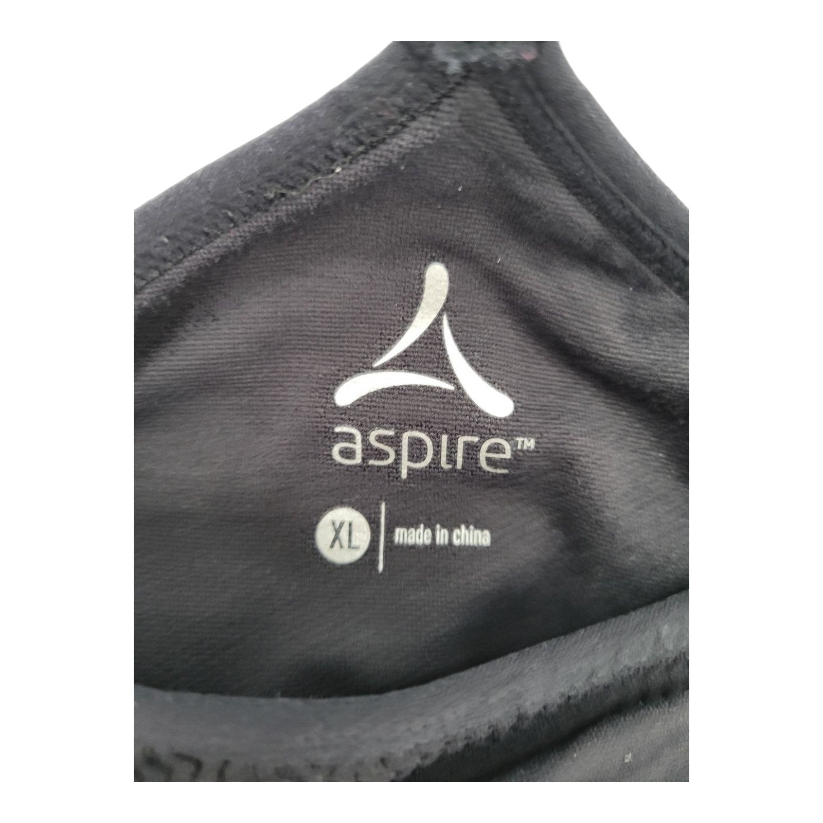 Aspire Women's Black Seamless Sports Bra Crossback Stretch Nylon Spandex XL