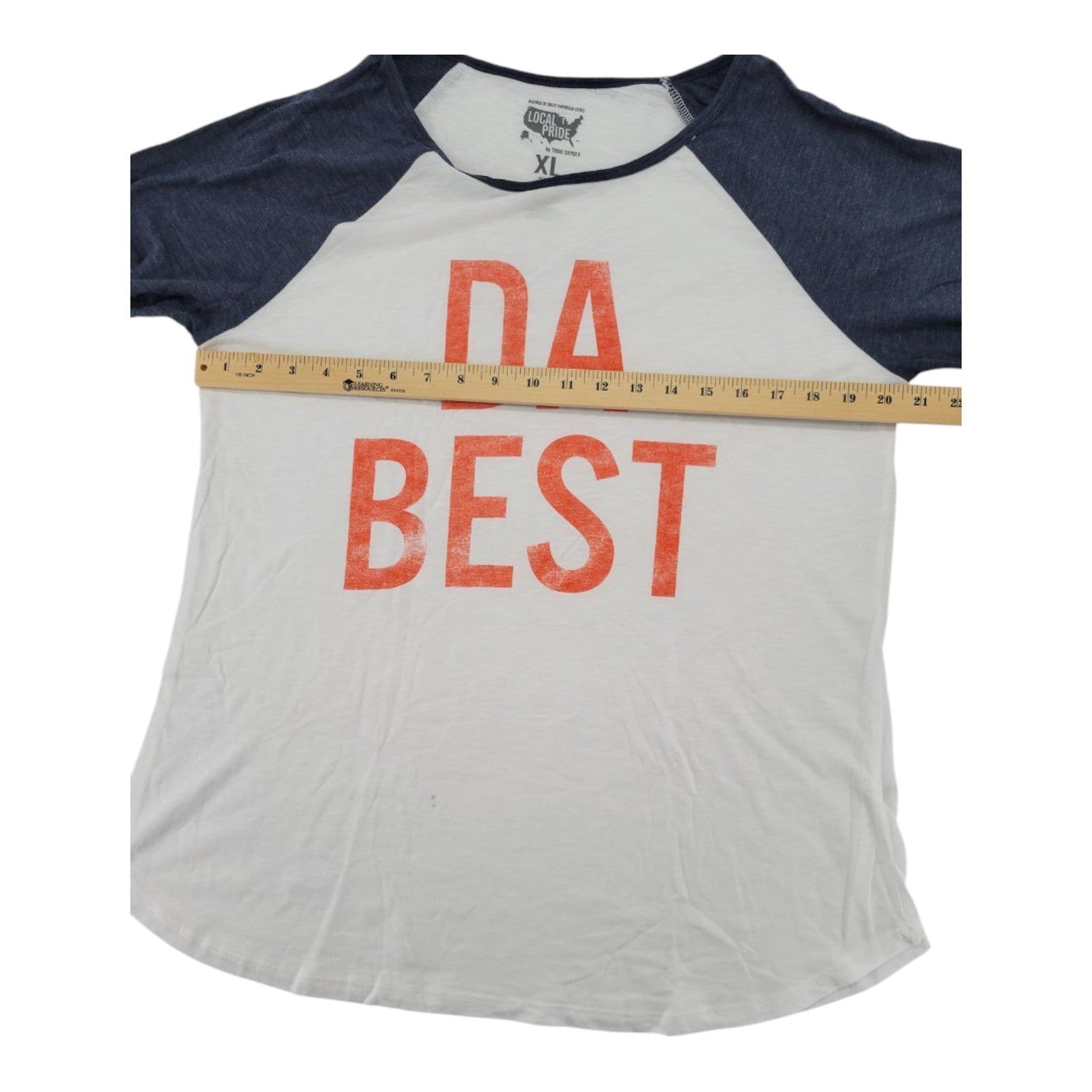 Local Pride Todd Snyder DA BEST Raglan Tee XL Navy White 3/4 Sleeve USA