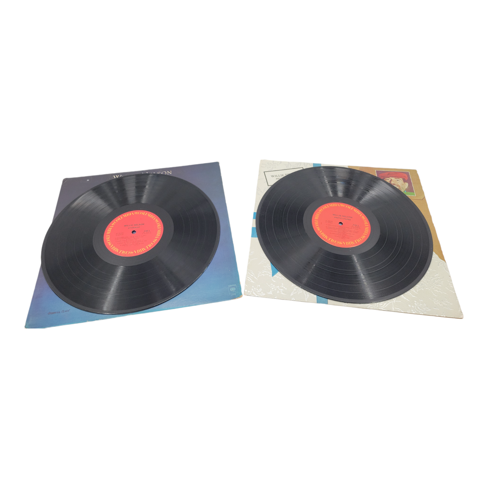 Vintage Willie Nelson Stardust and Pretty Paper Vinyl 2 LP Bundle