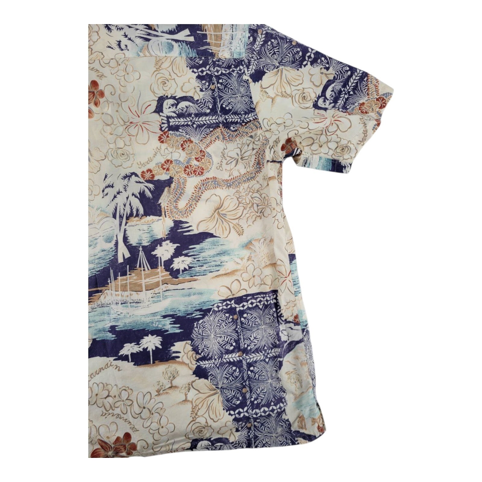 Vintage Burma Bibas Hawaiian All Over Print Button Down Shirt Mens L