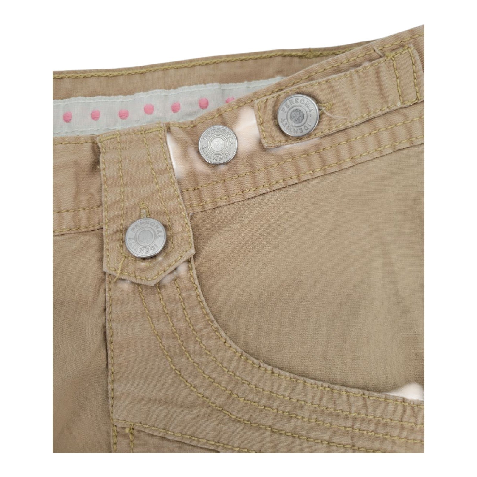 Personal Identity Women's Khaki Capri Pants 5 Cargo Stretch Drawstring