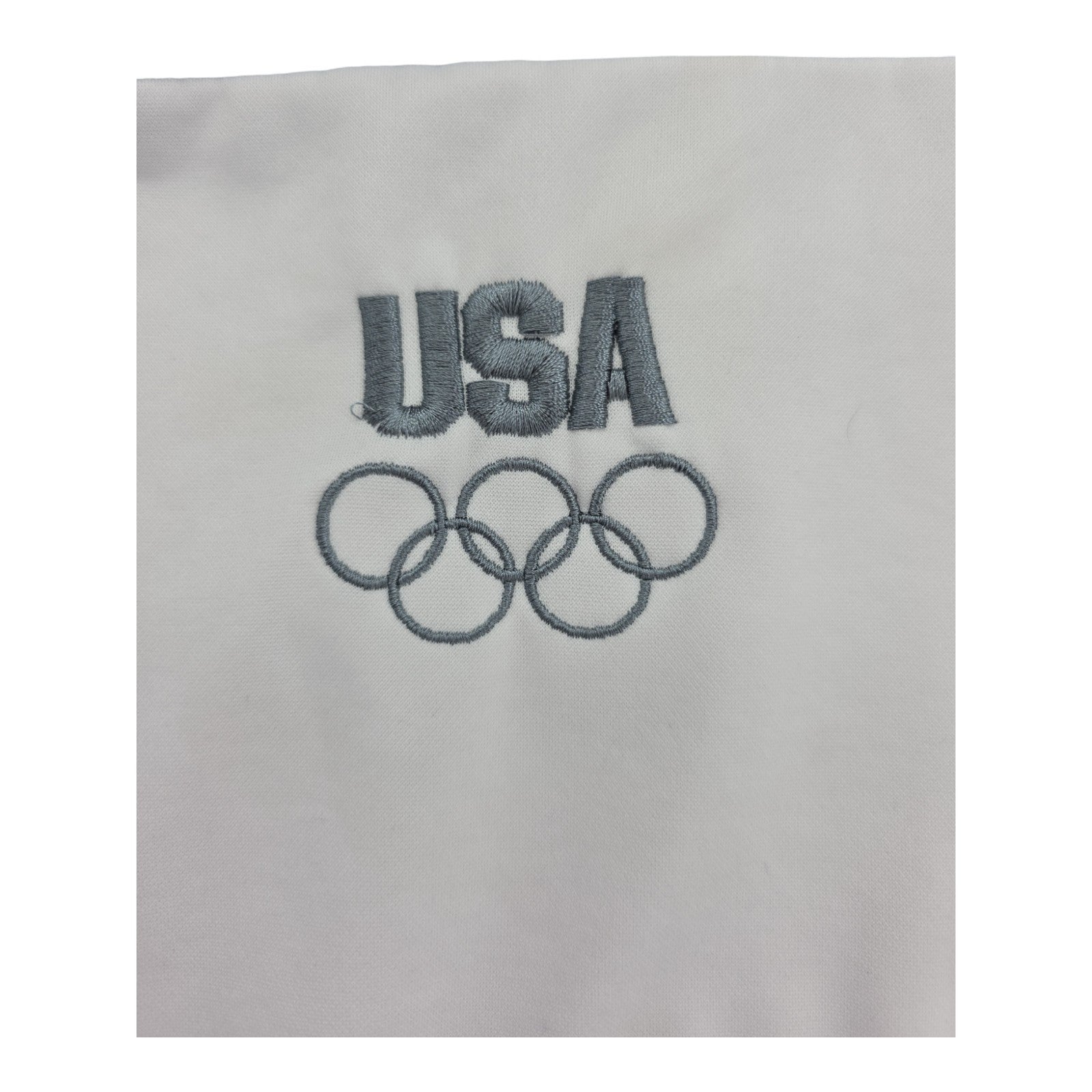 Vintage United States Olympic Committee Full Zip White Gray Jacket Size Large