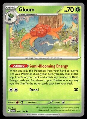 Pokemon 2023 Scarlet & Violet 151 Gloom Uncommon #44 Near Mint Card