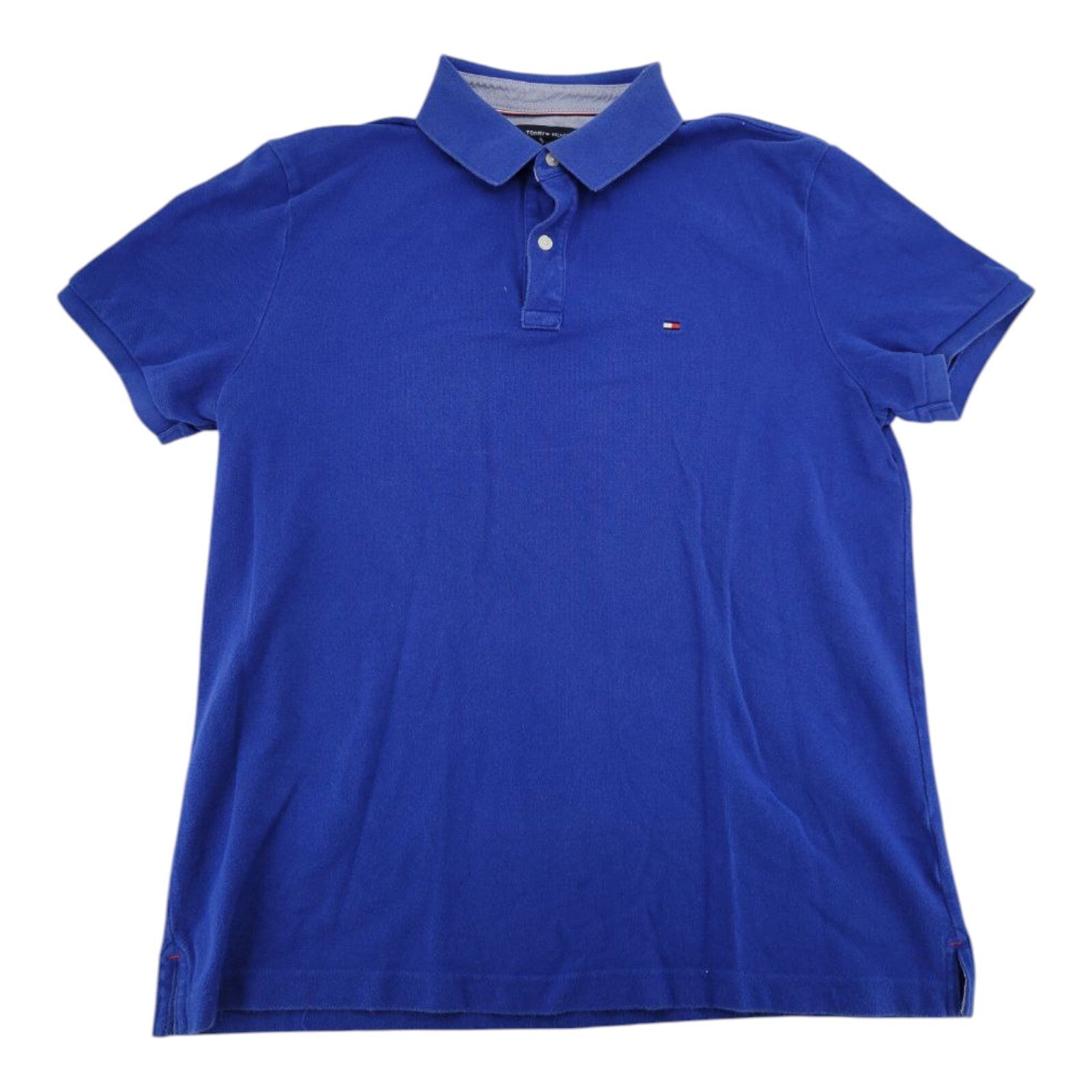 Tommy Hilfiger Blue Polo Shirt Custom Fit Short Sleeve Mens Size Large