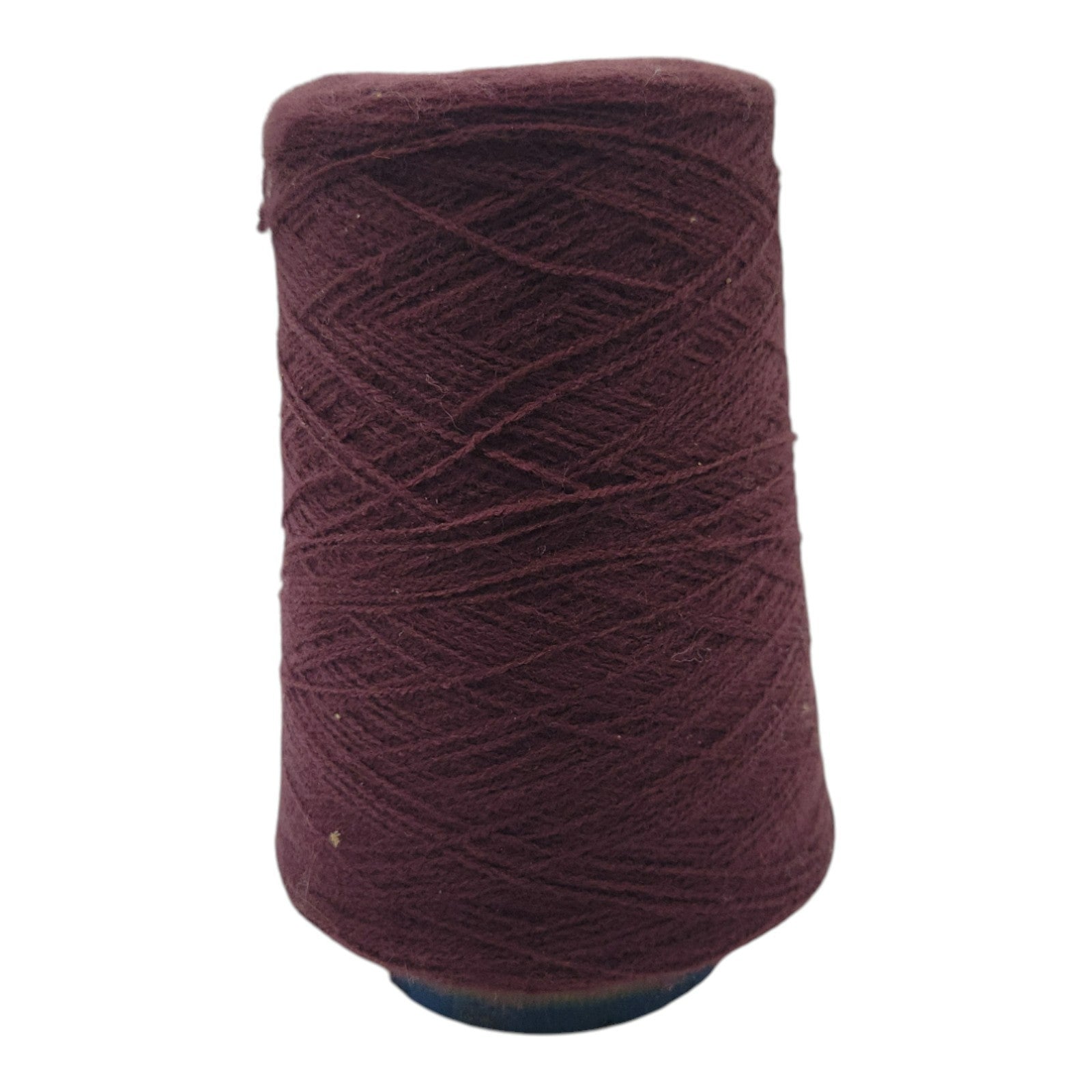 Vintage Burgundy Cone Yarn Wool Blend Knitting and Weaving Thread 50% Left