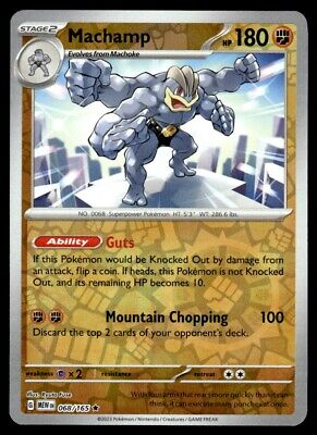 Pokemon 2023 Scarlet & Violet 151 Machamp Reverse Holo Rare #68 Near Mint