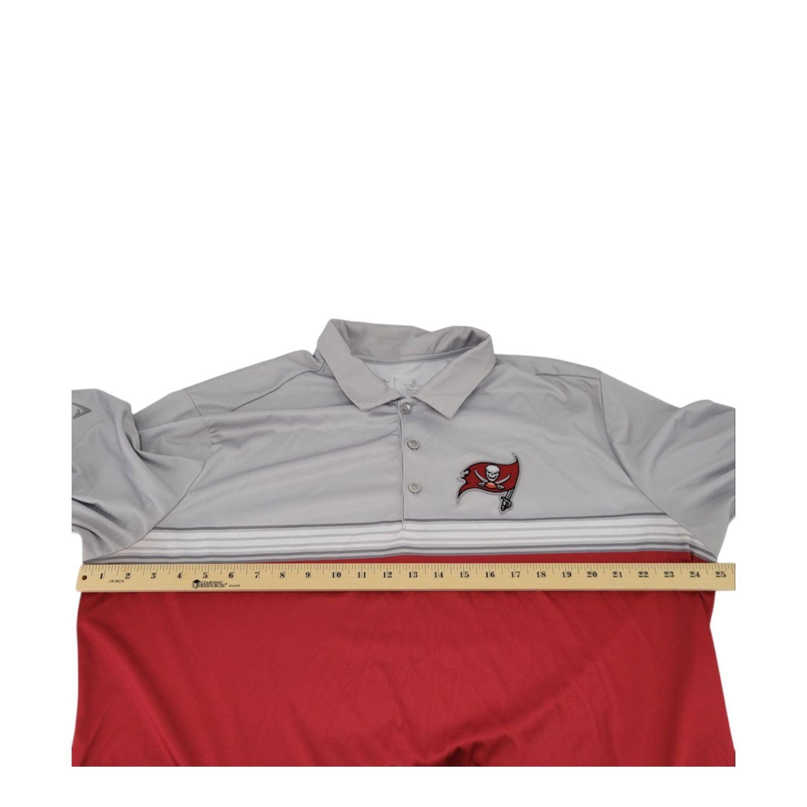 Antigua Tampa Bay Buccaneers Polo Shirt XL Gray Red NFL Golf Short Sleeve