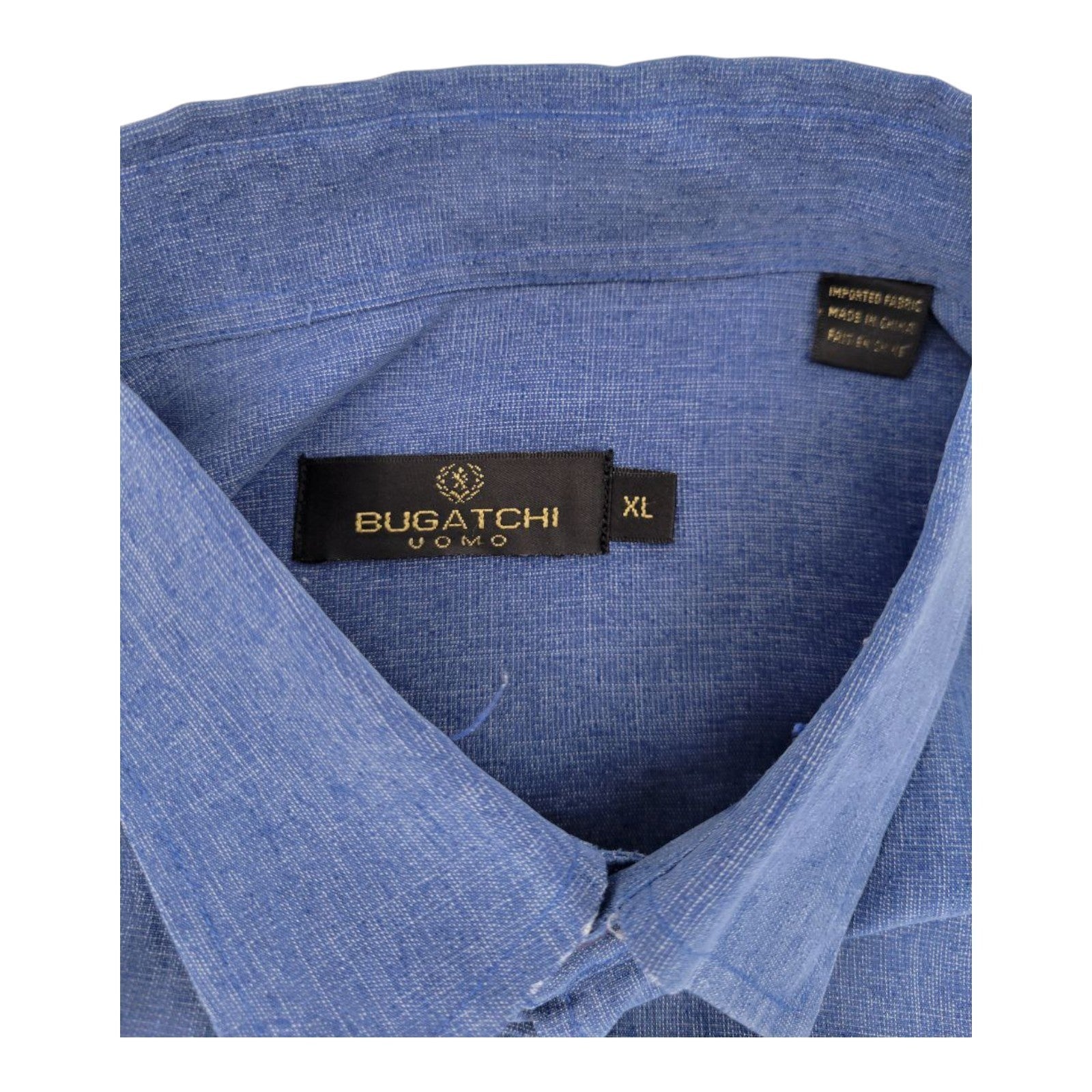 Bugatchi Uomo Men's XL Blue Button-Up Shirt Long Sleeve Cotton Blend