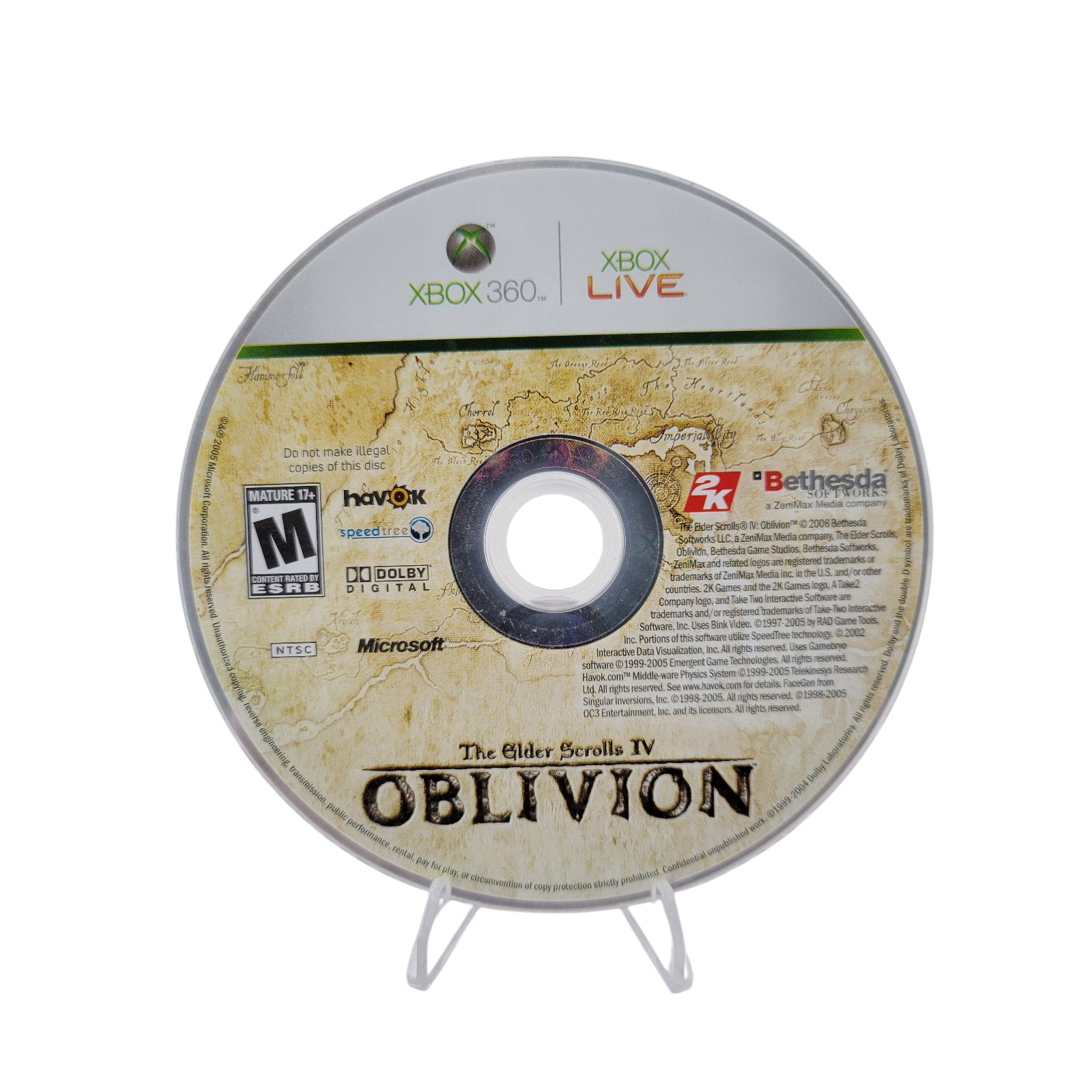 Bethesda 2006 The Elder Scrolls IV Oblivion Xbox 360 Game Complete with Map