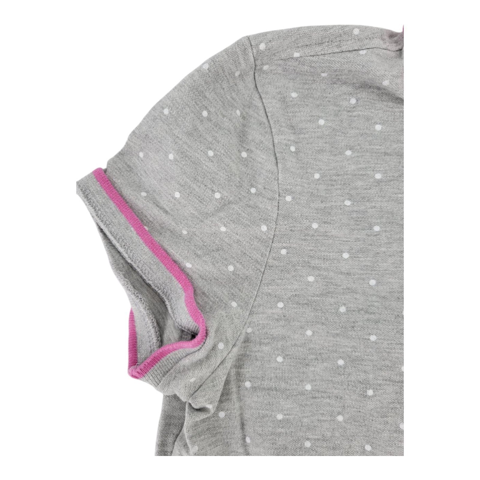 US Polo Assn Womens Pin Dot Print Grey Polo Shirt Short Sleeve Size L