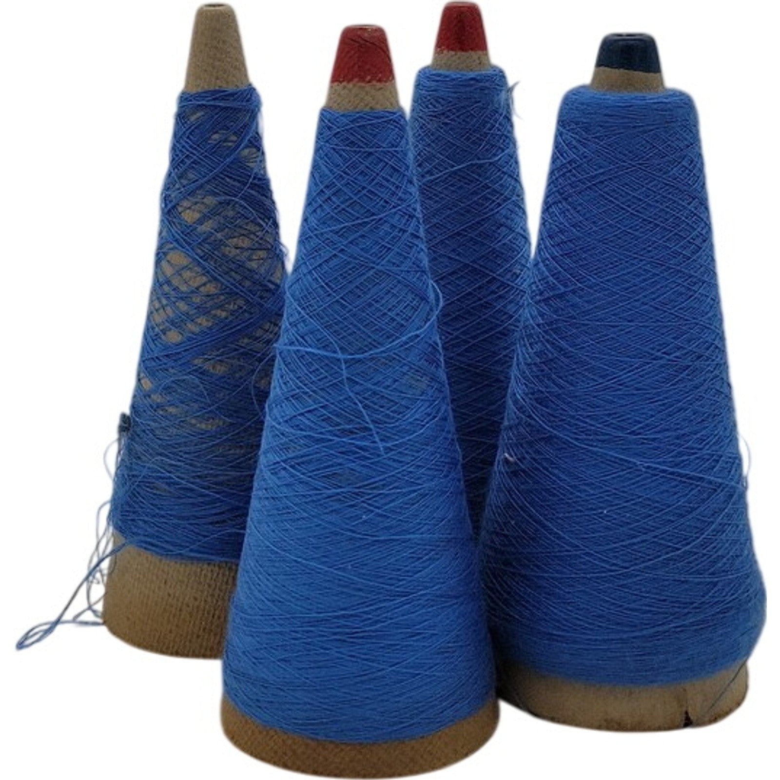 Vintage Phoenix Dye Works Royal Blue Chemspun 1/28 Weaving Yarn Cone Lot of 4