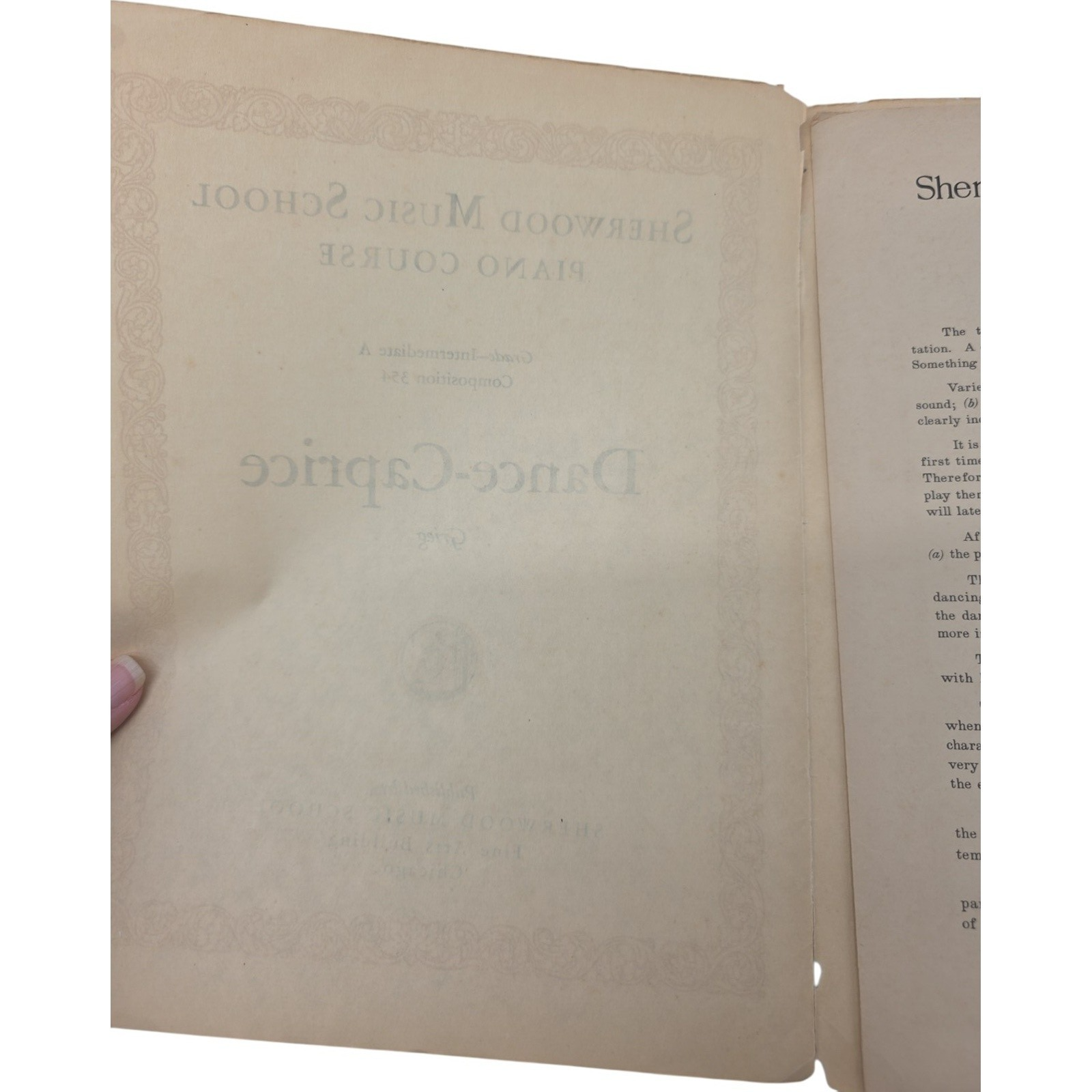 Sherwood Music School Dance Caprice Sheet Music 1929 by Edvard Grieg