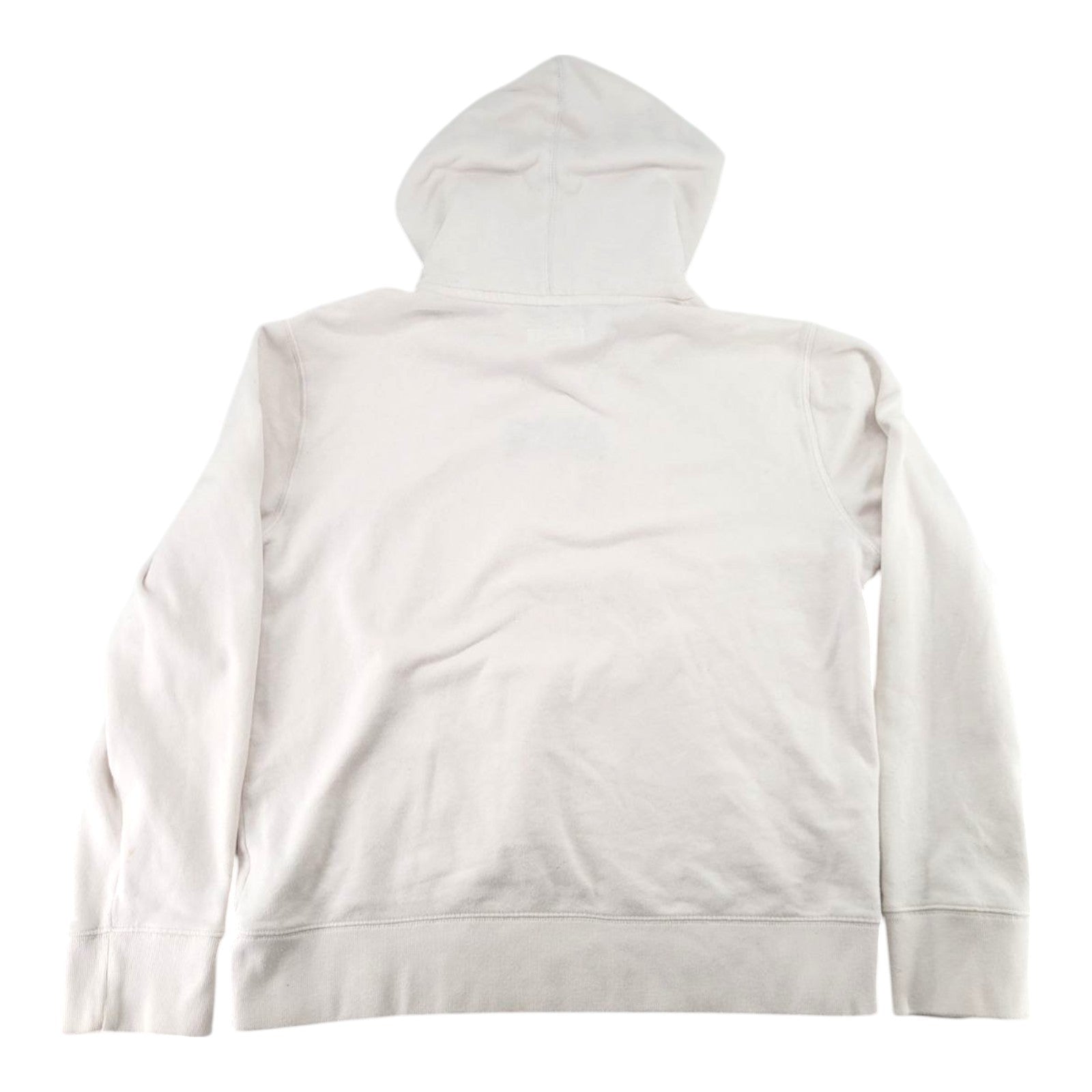 Aeropostale Aero New York White Hoodie Pullover Sweatshirt Kangaroo Pocket Large