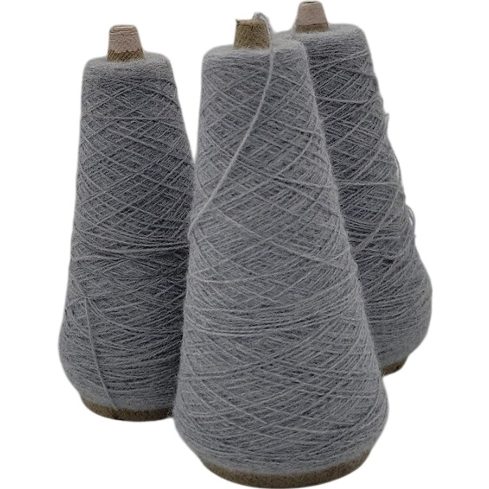 Vintage Templon 2/24 Grey Heather Weaving Knitting Yarn Cone 72019 Lot of 3