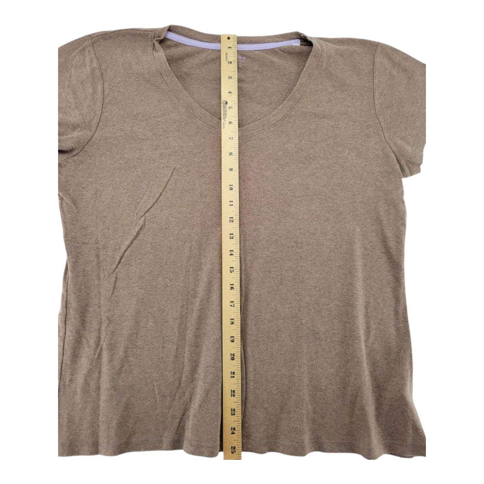 Sonoma Life Style Women's Brown V-Neck Everyday Tee 100% Cotton Size XL