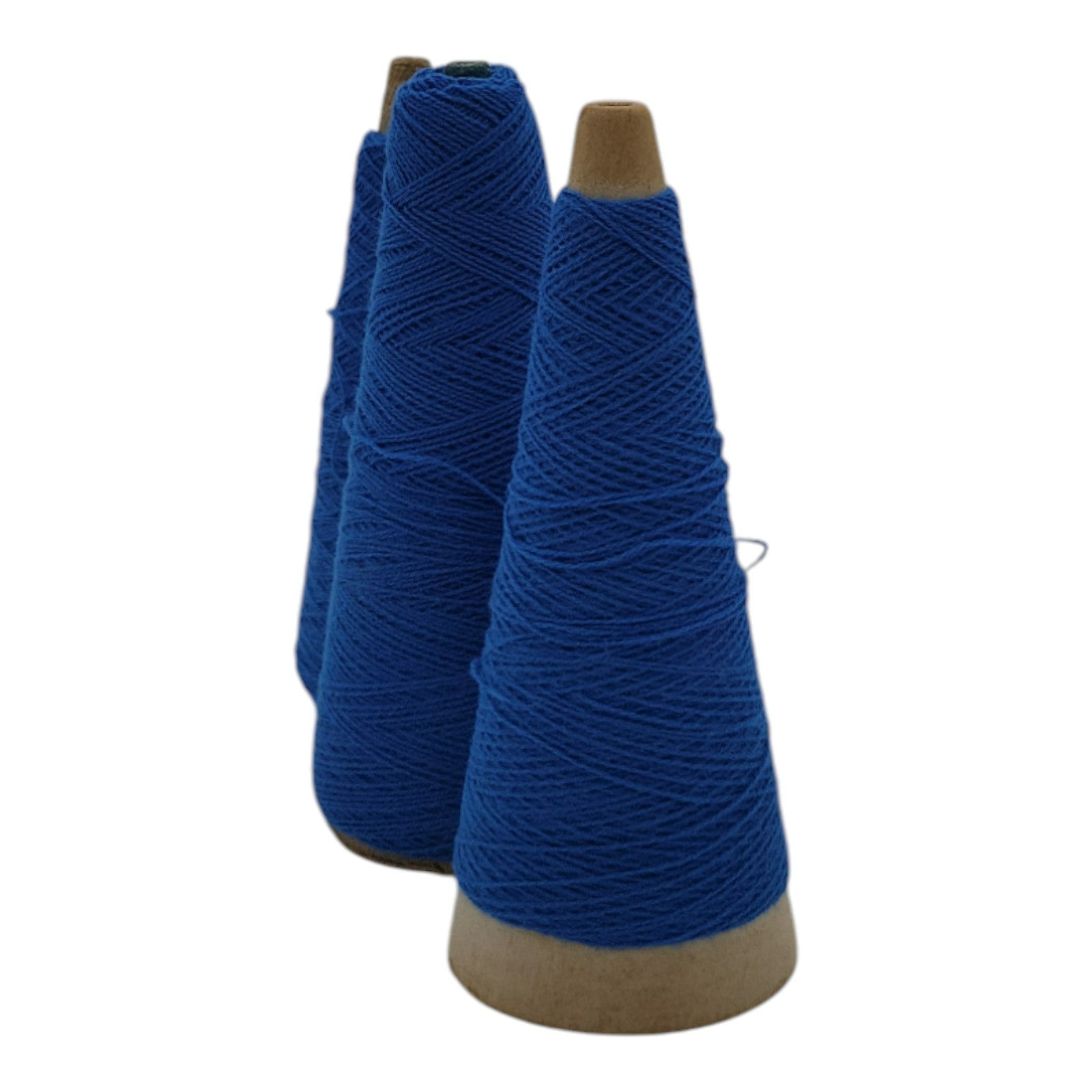 Vintage 1980s National Spinning Co Acrylic Yarn Cone 2/24 Blue Lot of 3