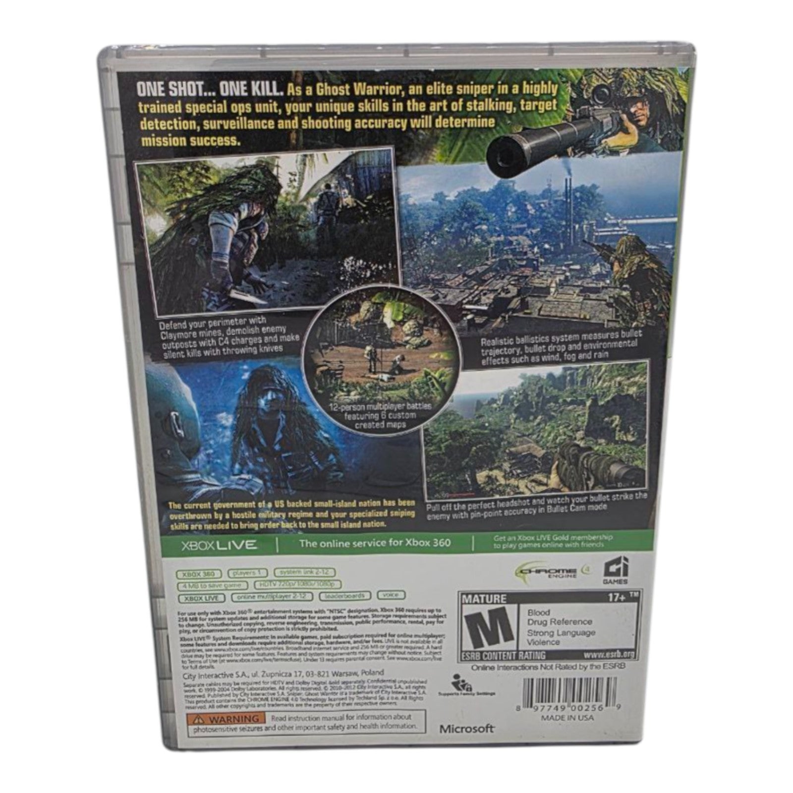 Xbox 360 Sniper Ghost Warrior Complete with Manual 2012