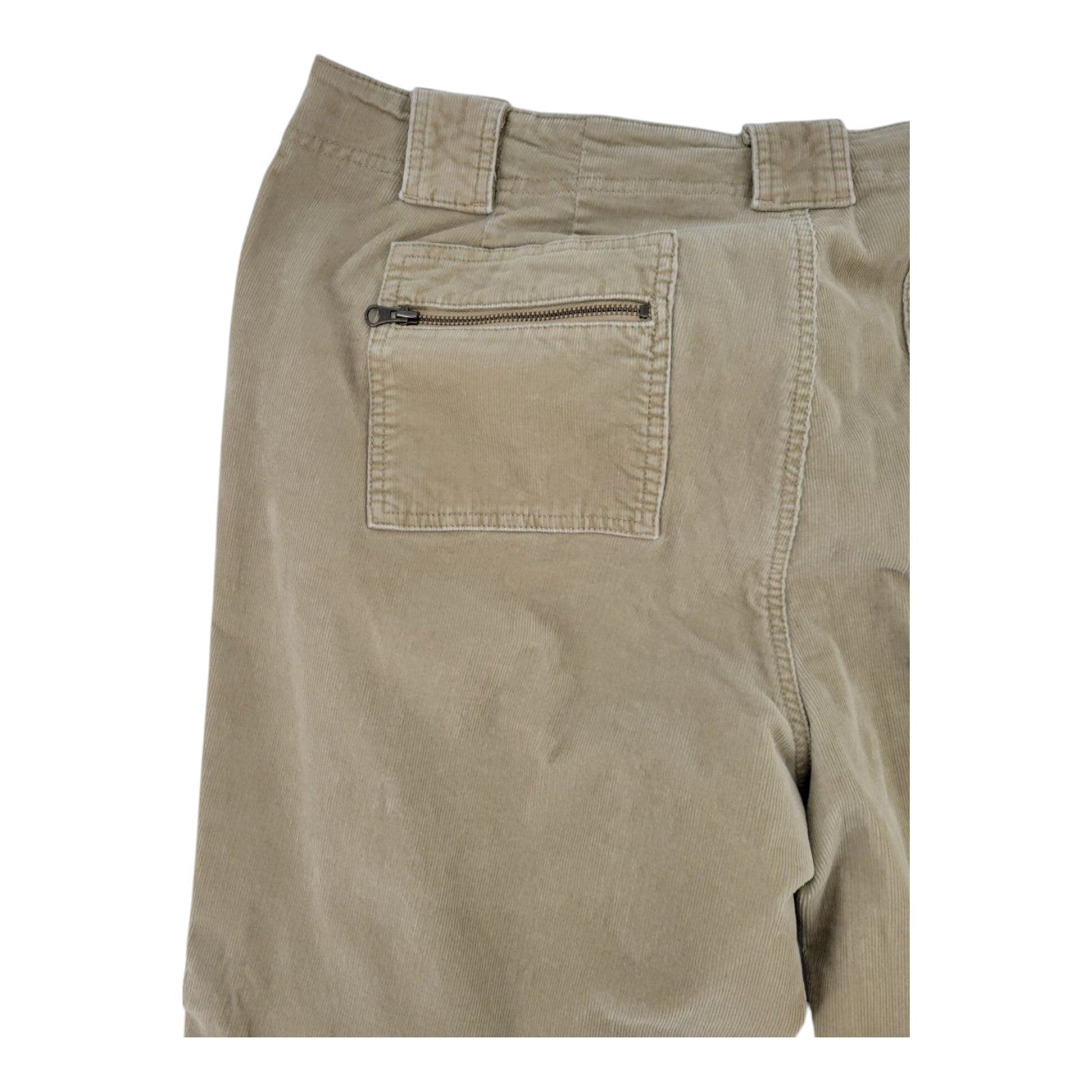 Venezia Womens Beige Corduroy Pants Zip Pocket Cotton Spandex Blend Size 20