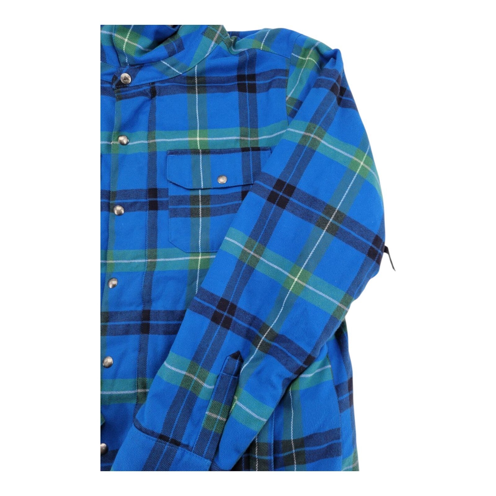 Burton Snowboard Dryride Jacket Blue Plaid Insulated Hooded Coat Mens Large