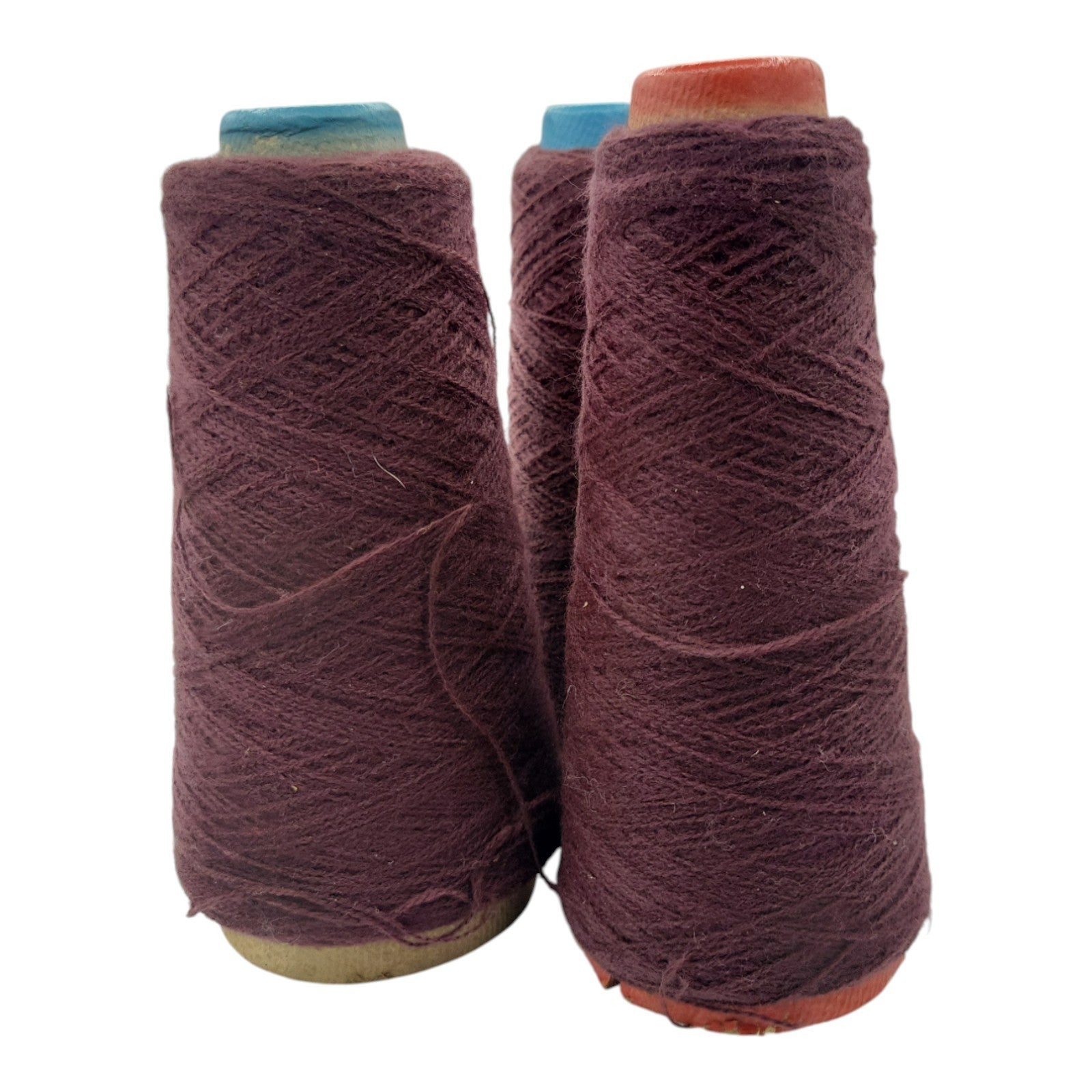 Vintage Spinnerin 2/24 Raisin Heather Yarn Cone Lot of 3