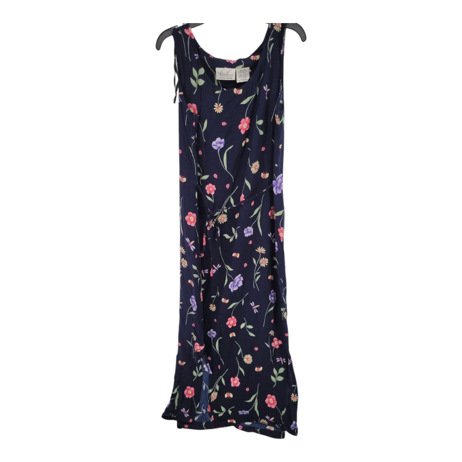 Kathie Lee Collection Navy Floral Sleeveless Maxi Dress Size 5/6