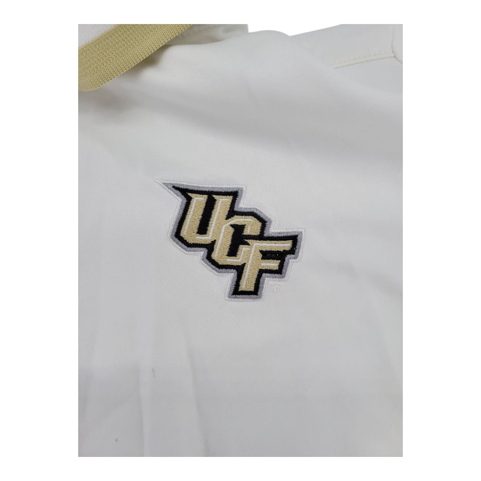 Nike Dri-FIT Women's UCF Knights Polo Shirt White Gold Athletic Short Sleeve M