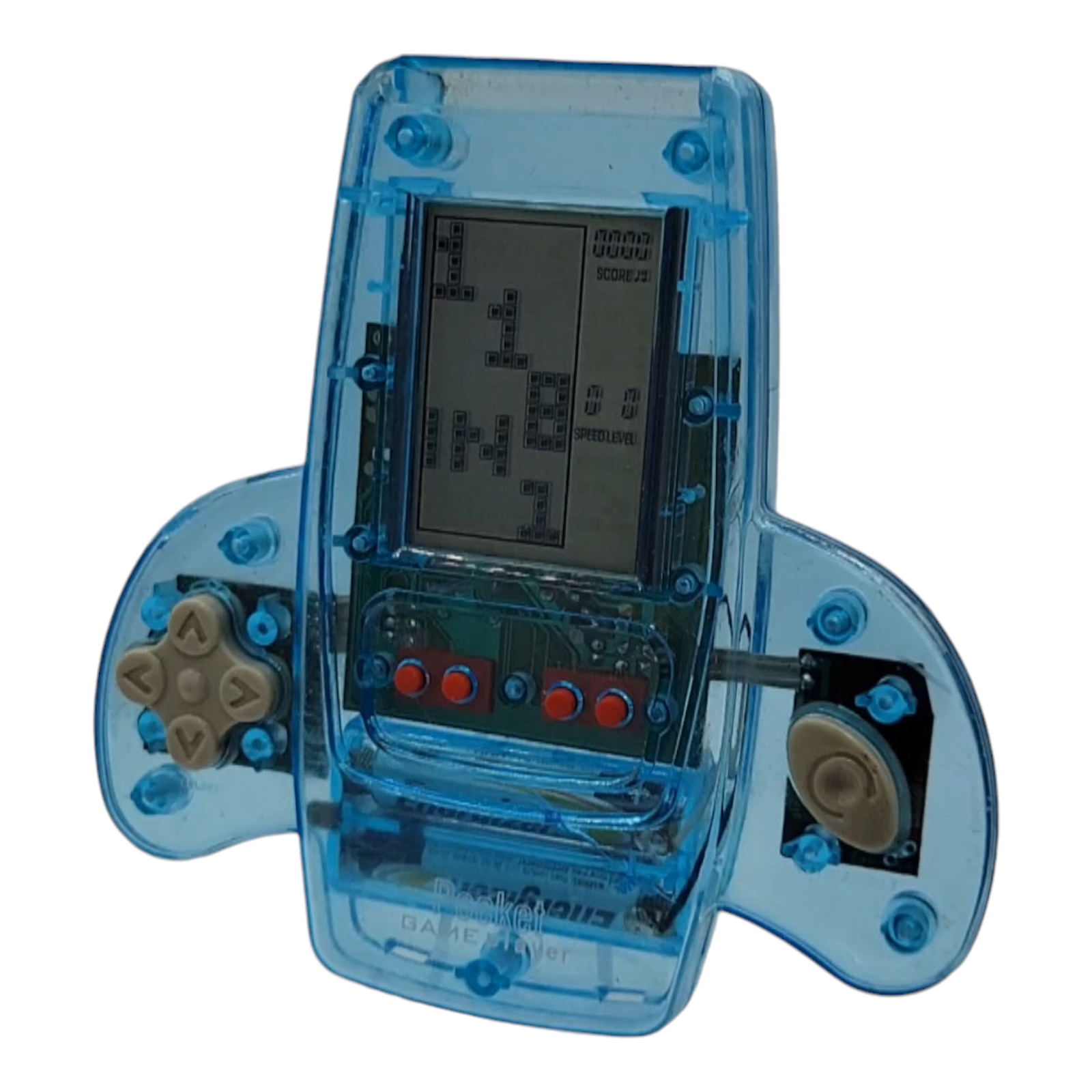 Pocket Game Player Portable Retro Handheld Blue Transparent LCD Screen Console