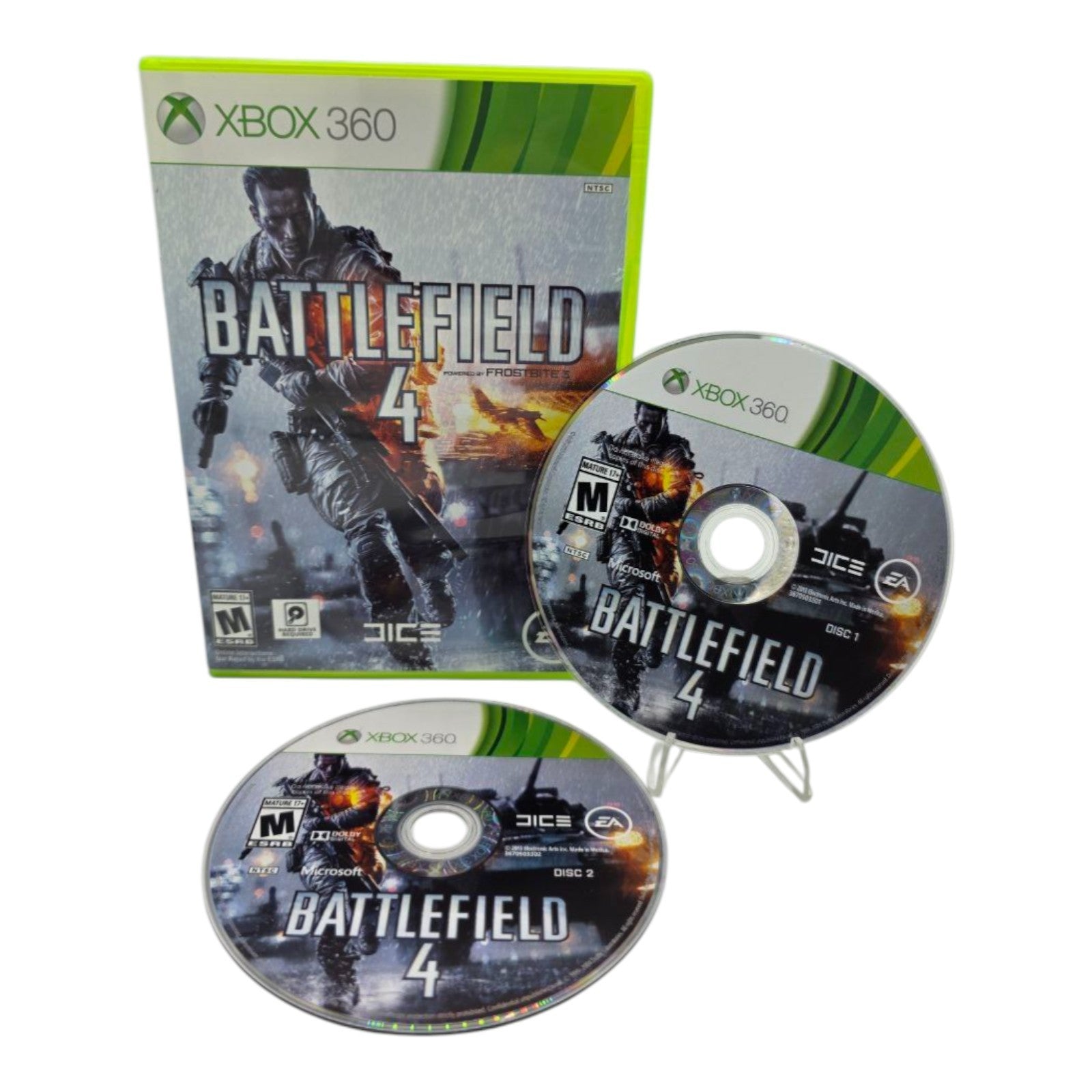 Battlefield 4 Xbox 360 Complete with Case and 2 Discs Tested 2013 No Manual