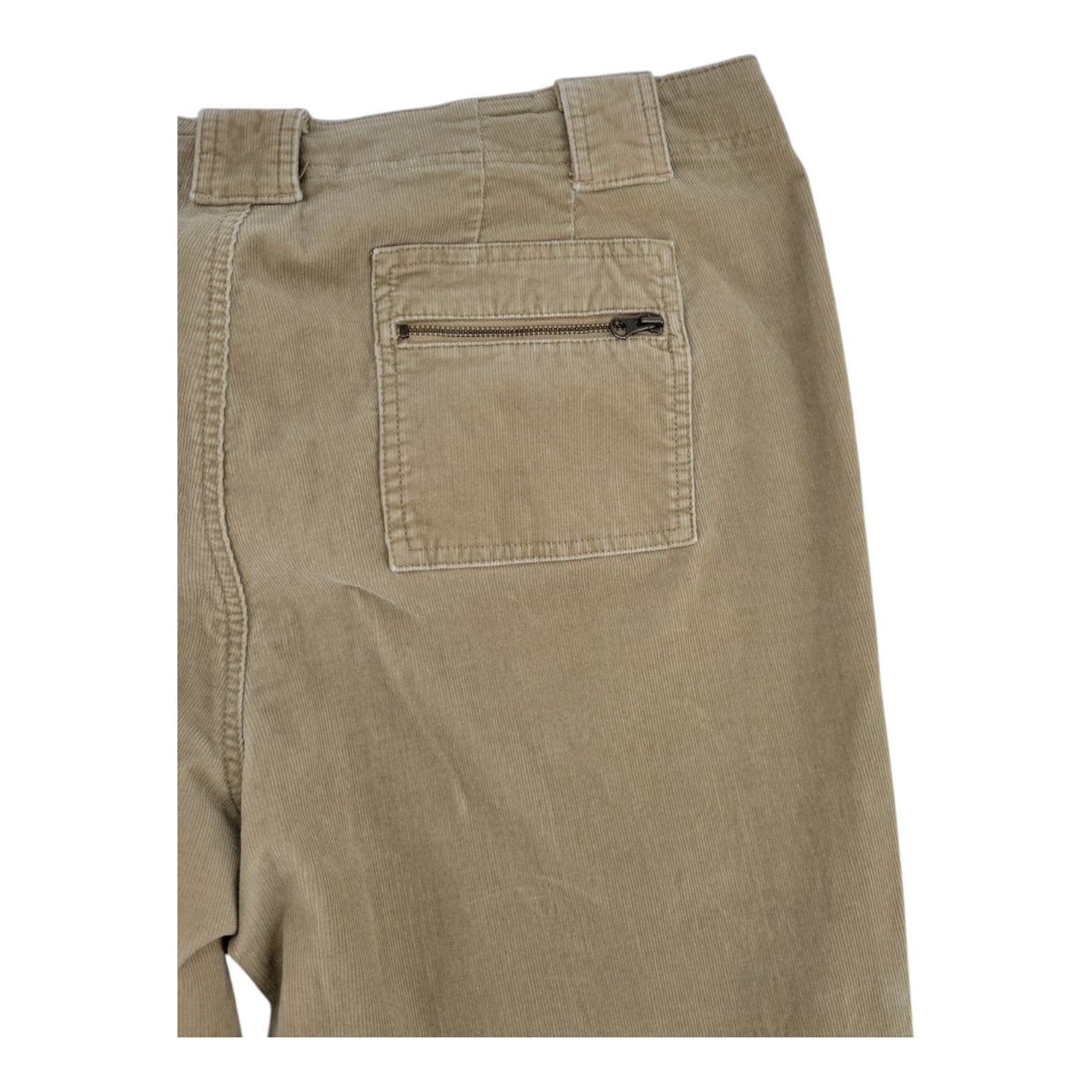 Venezia Womens Beige Corduroy Pants Zip Pocket Cotton Spandex Blend Size 20