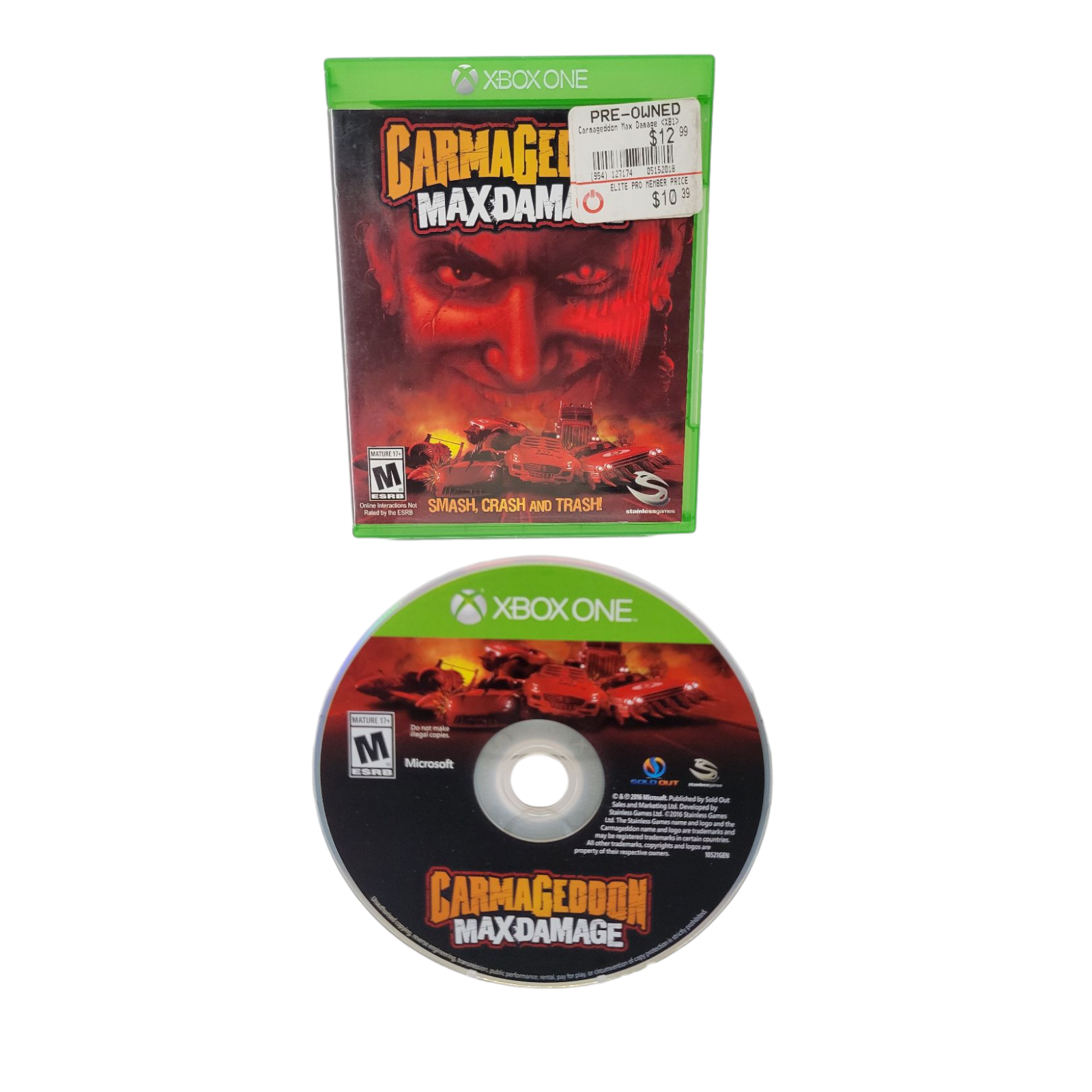 Microsoft 2016 Carmageddon Max Damage Xbox One Game Case Disc Only