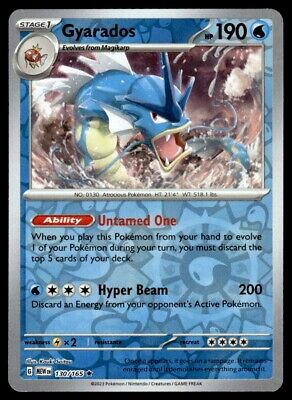 Pokemon 2023 Scarlet & Violet 151 Gyarados Reverse Holo Rare #130 Near Mint Card