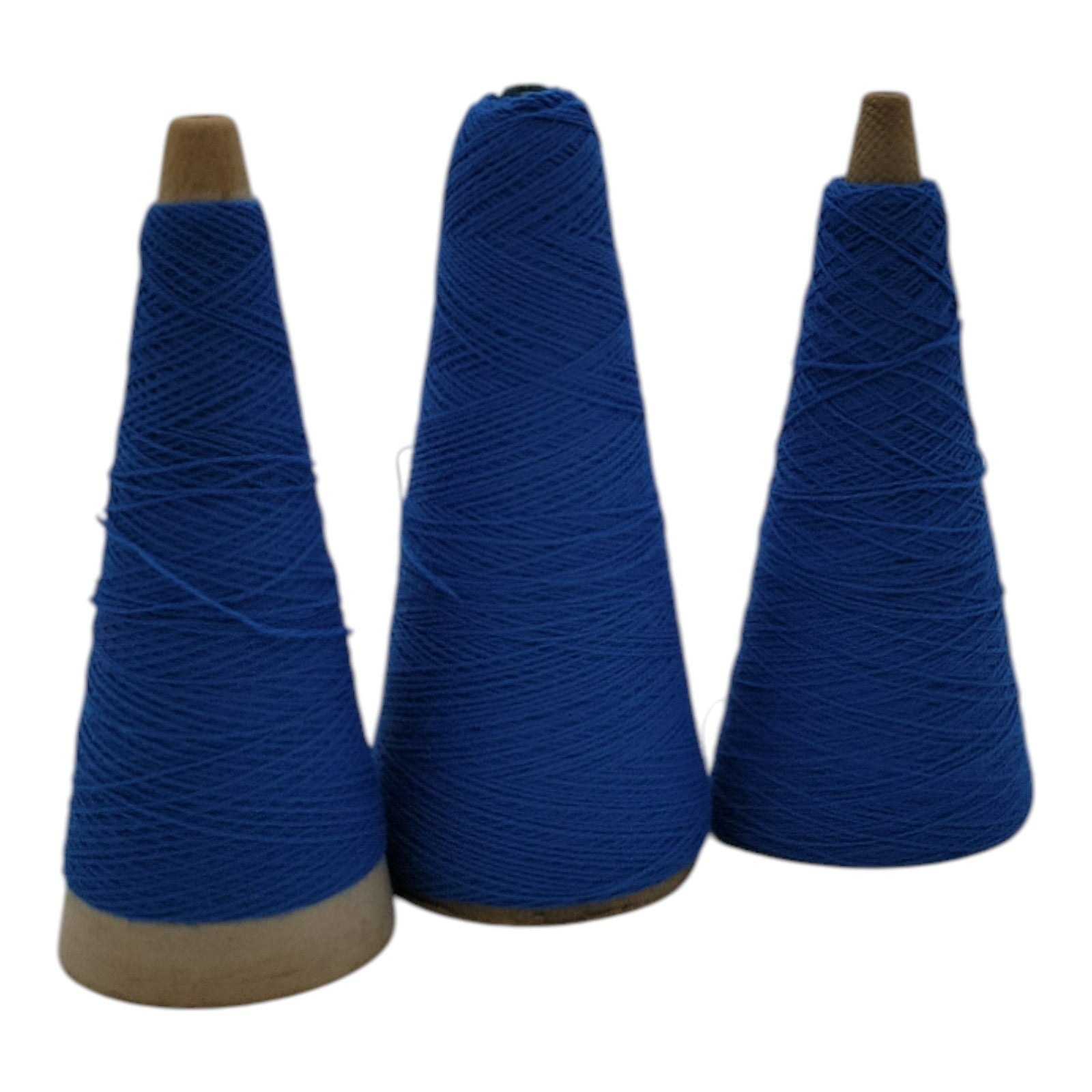 Vintage 1980s National Spinning Co Acrylic Yarn Cone 2/24 Blue Lot of 3