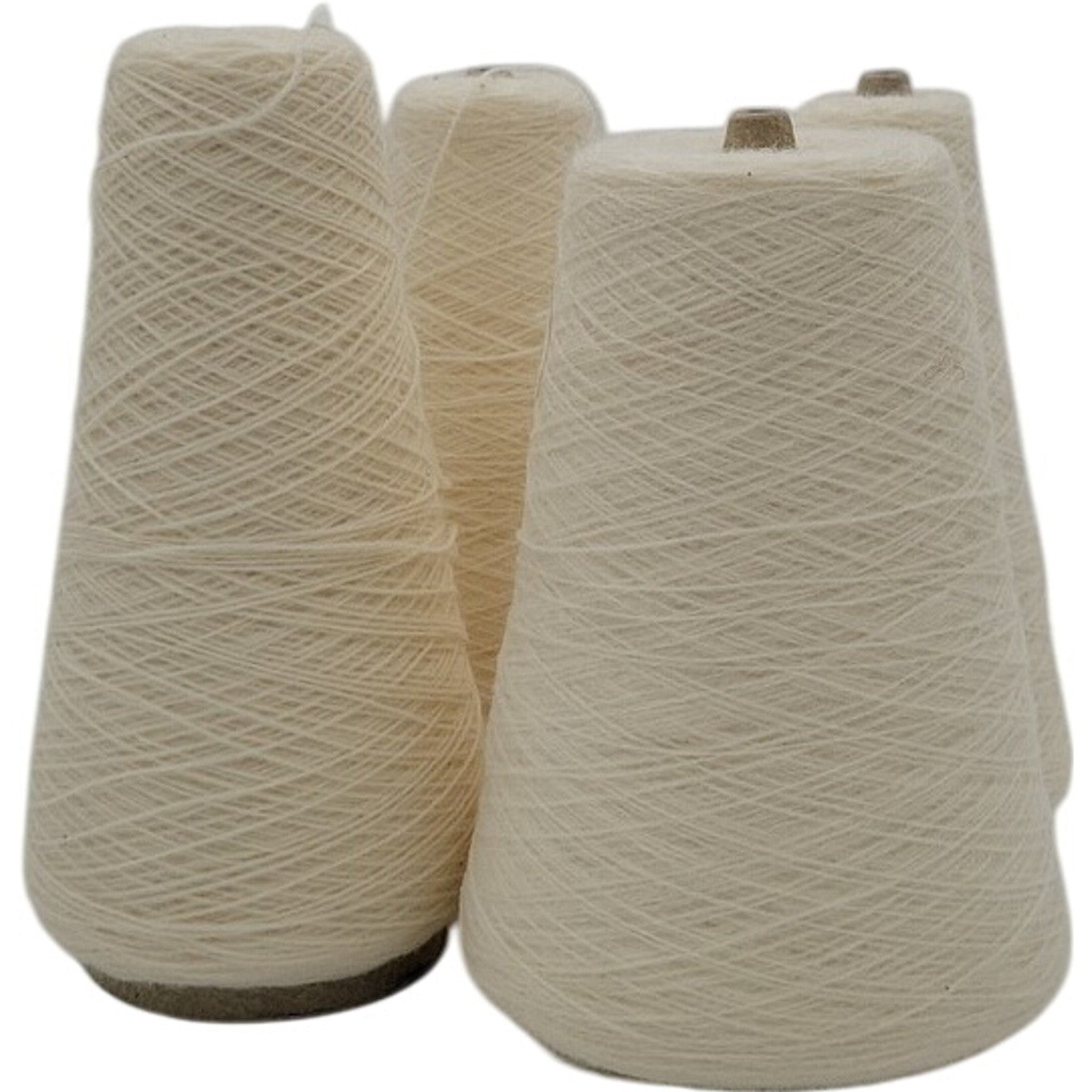 Vintage Spinnerin Bone White 2/24 Acrylic Weaving Knitting Cone Yarn Lot of 4