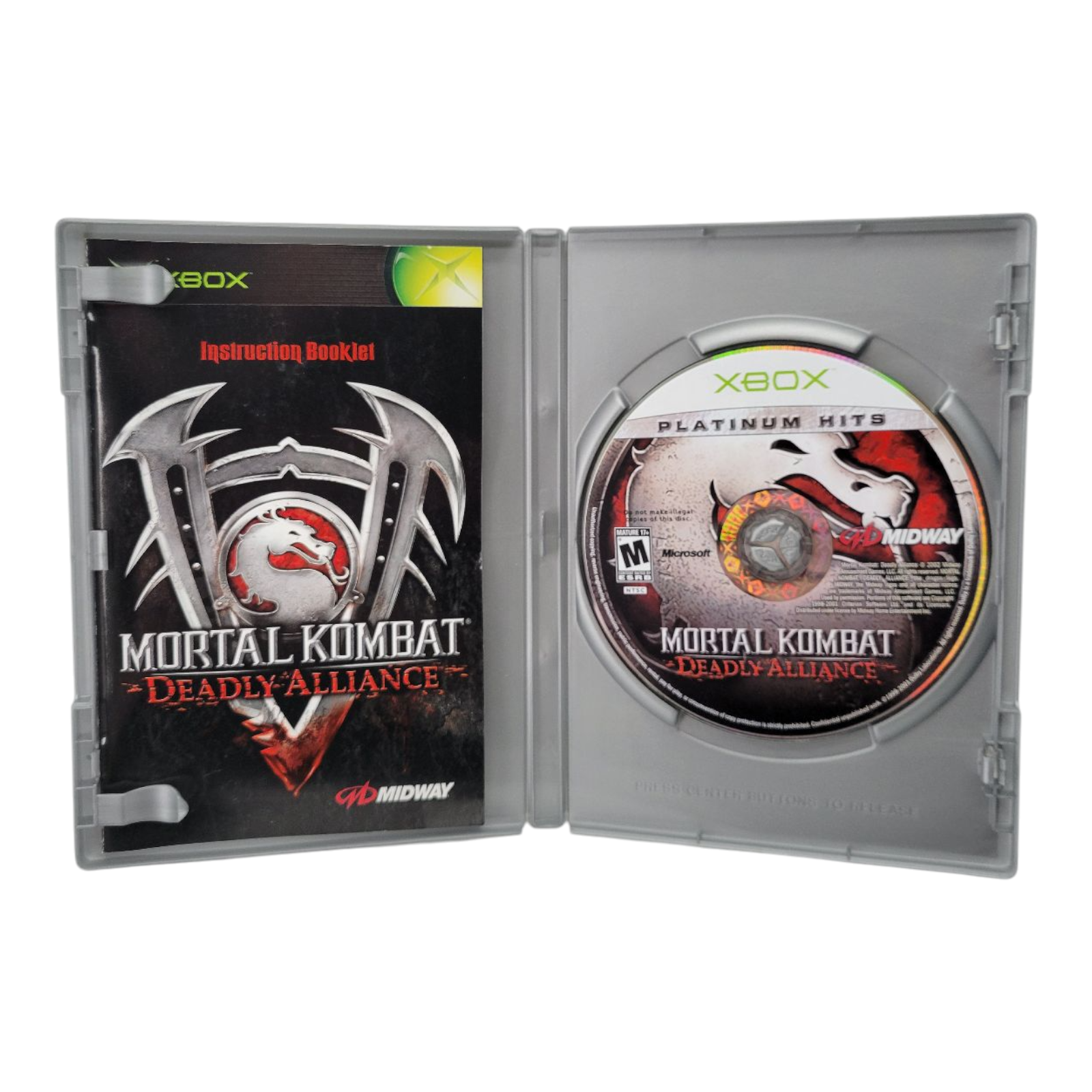 Midway 2002 Mortal Kombat Deadly Alliance Platinum Hits Xbox Game Complete